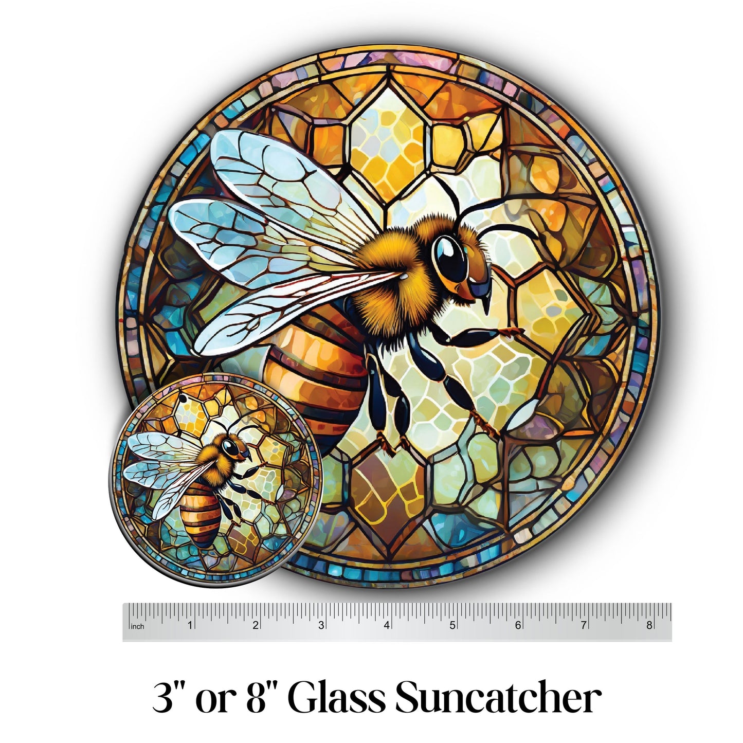 Glass Suncatcher Stained Glass 96-09 Honey Bee