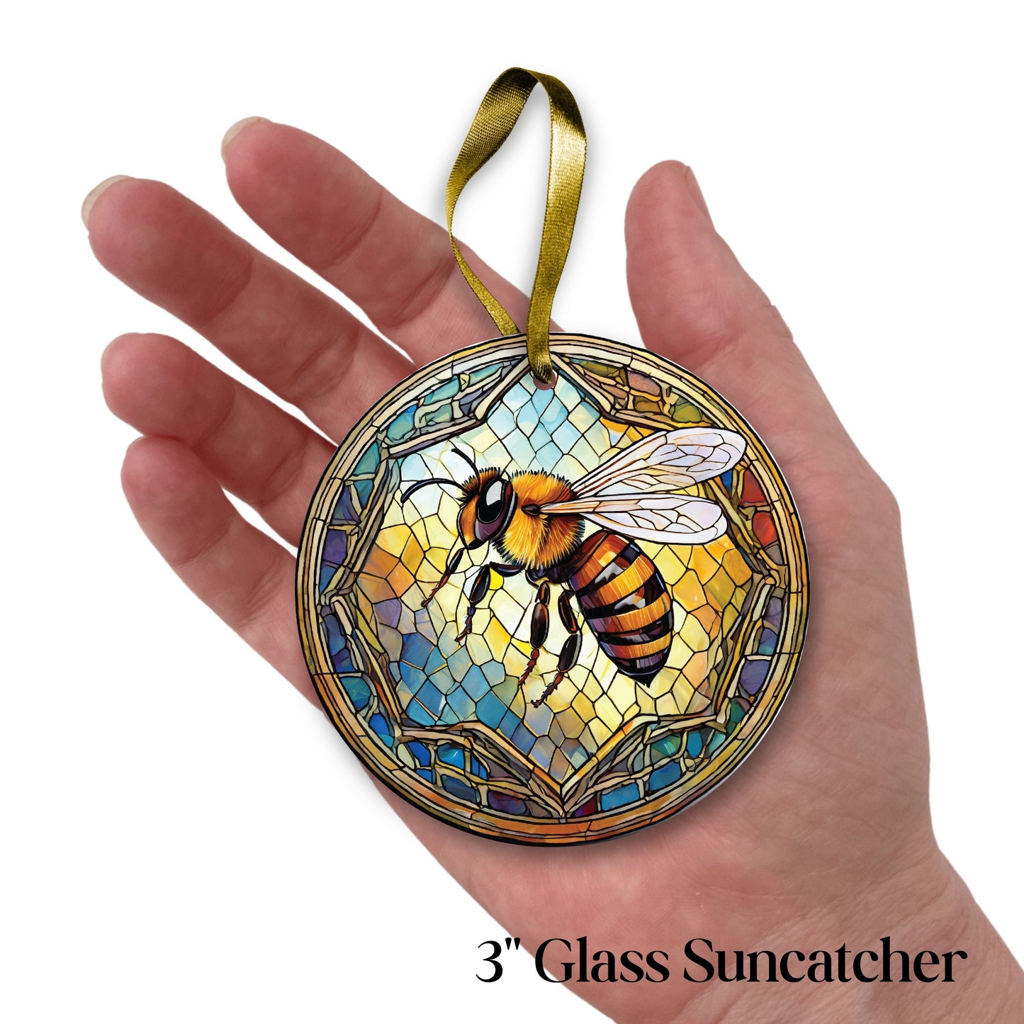 Glass Suncatcher Stained Glass 96-17 Honey Bee