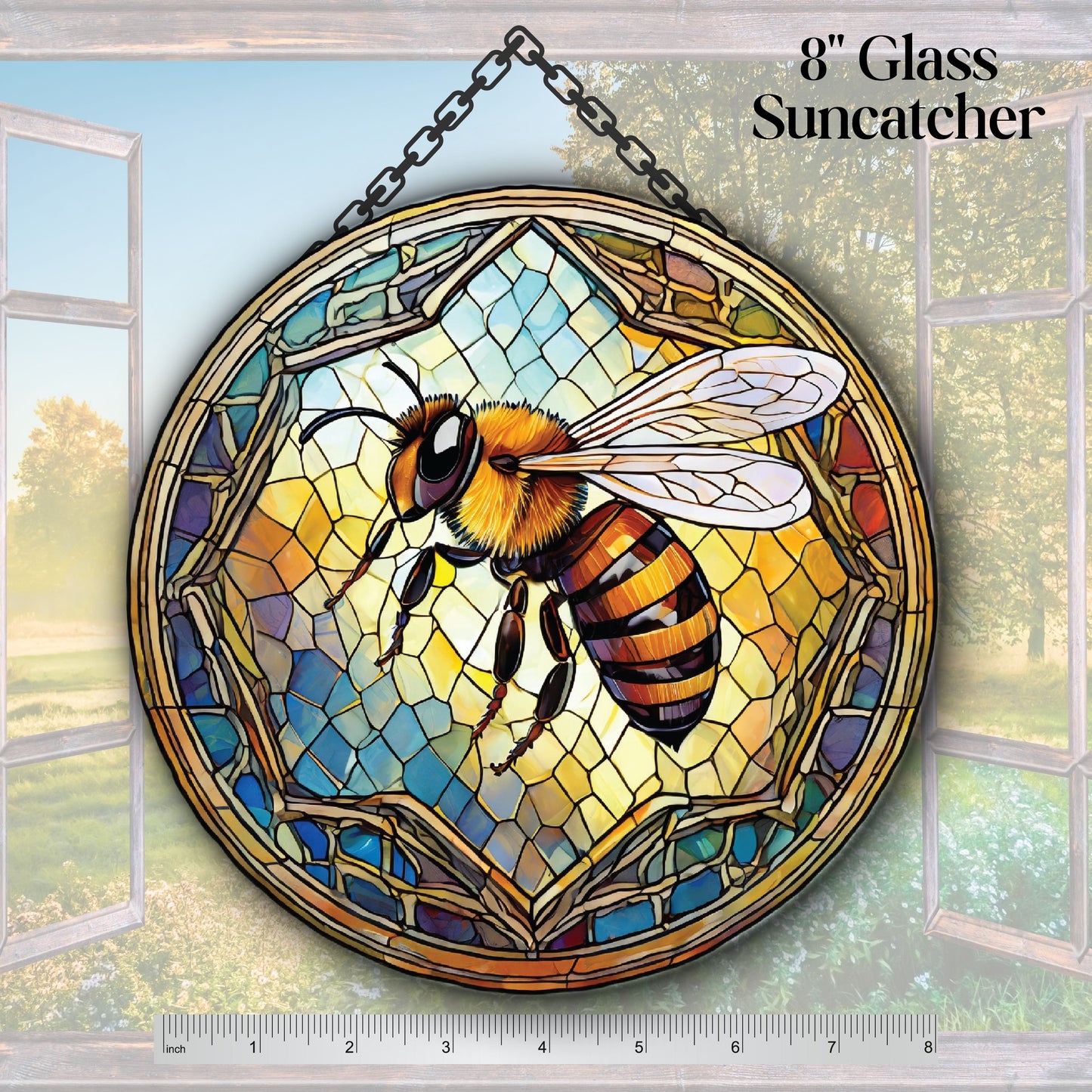 Glass Suncatcher Stained Glass 96-17 Honey Bee