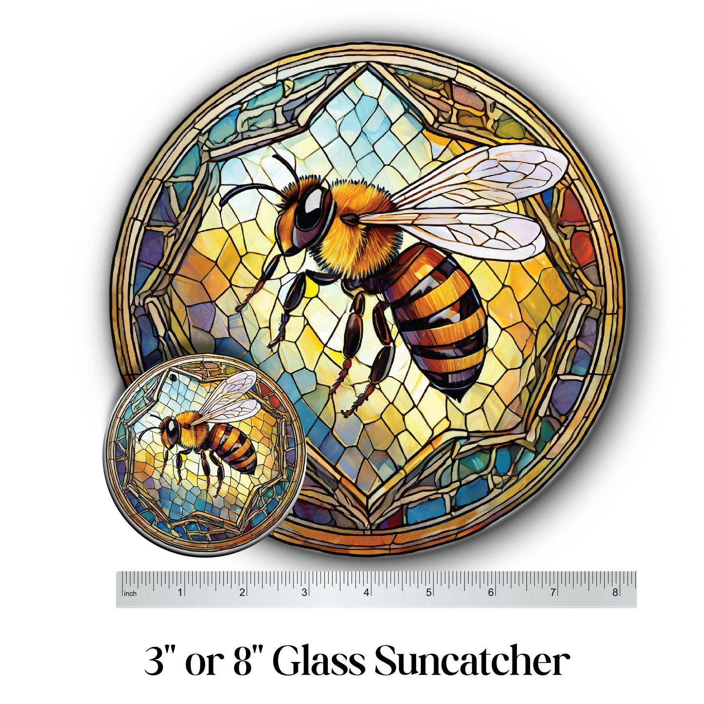 Glass Suncatcher Stained Glass 96-17 Honey Bee