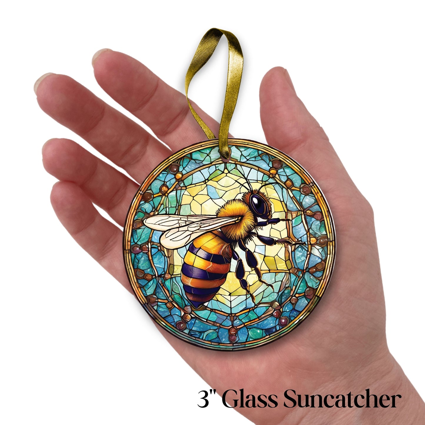 Glass Suncatcher Stained Glass 96-02 Honey Bee