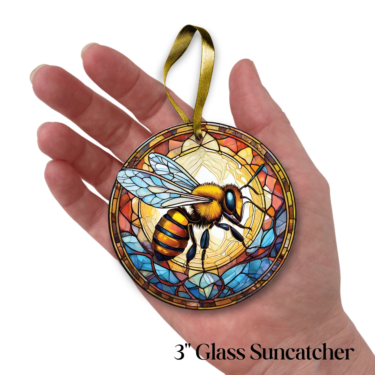 Glass Suncatcher Stained Glass 96-06 Honey Bee