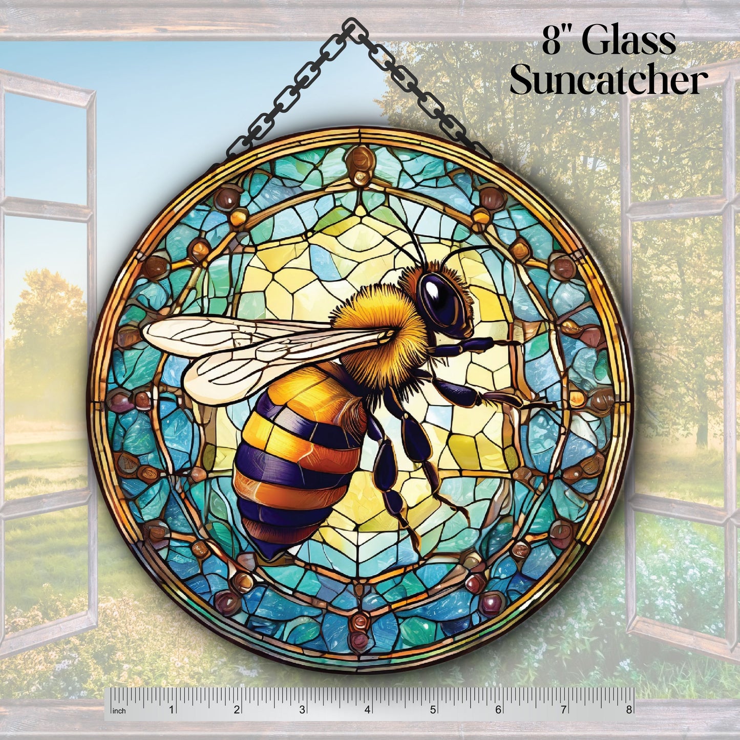 Glass Suncatcher Stained Glass 96-02 Honey Bee