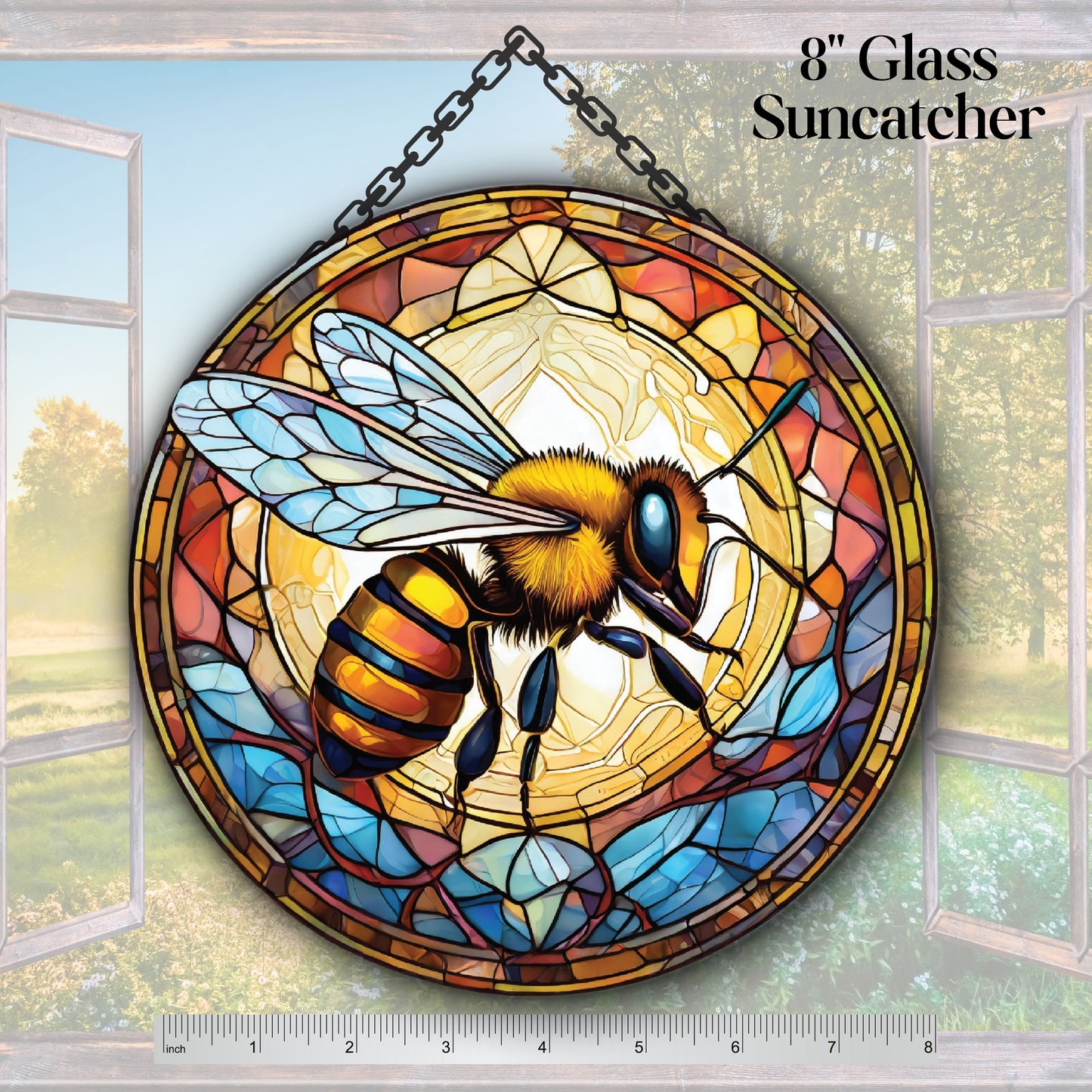 Glass Suncatcher Stained Glass 96-06 Honey Bee