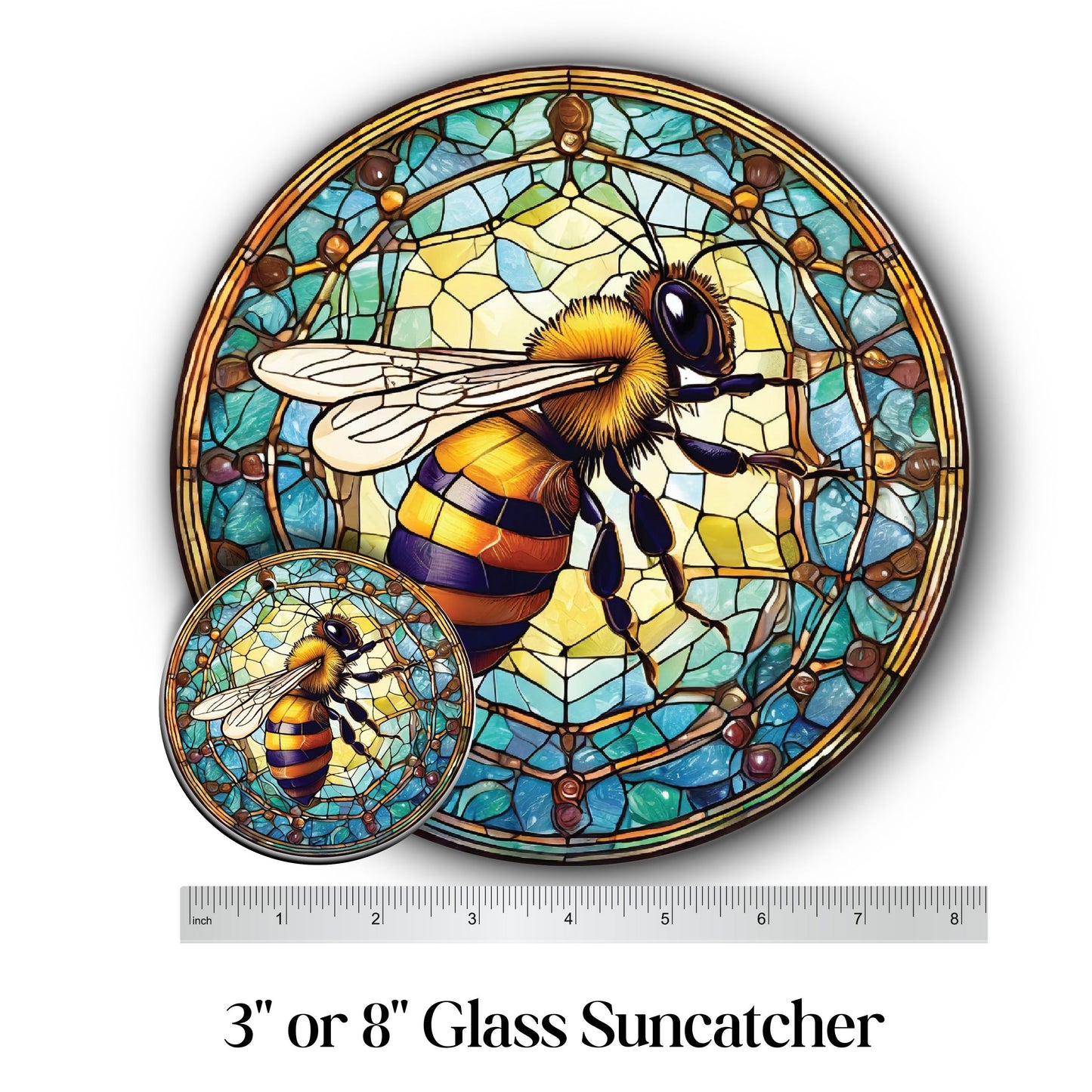 Glass Suncatcher Stained Glass 96-02 Honey Bee
