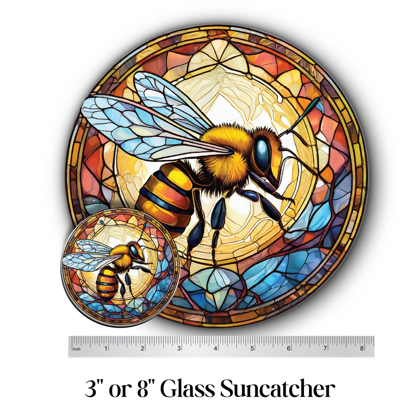 Glass Suncatcher Stained Glass 96-06 Honey Bee
