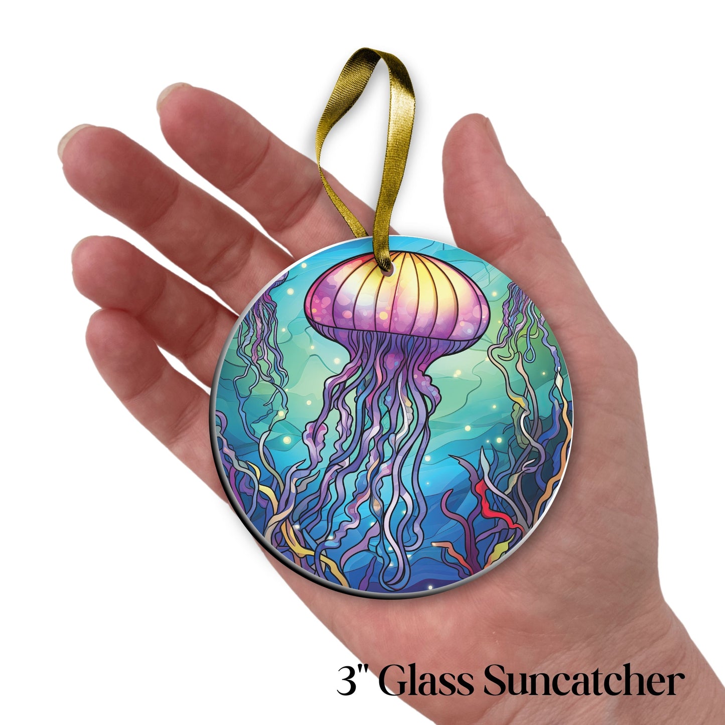 Glass Suncatcher Stained Glass 138-05 Jelly Fish