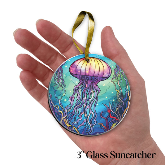 Glass Suncatcher Stained Glass 138-05 Jelly Fish