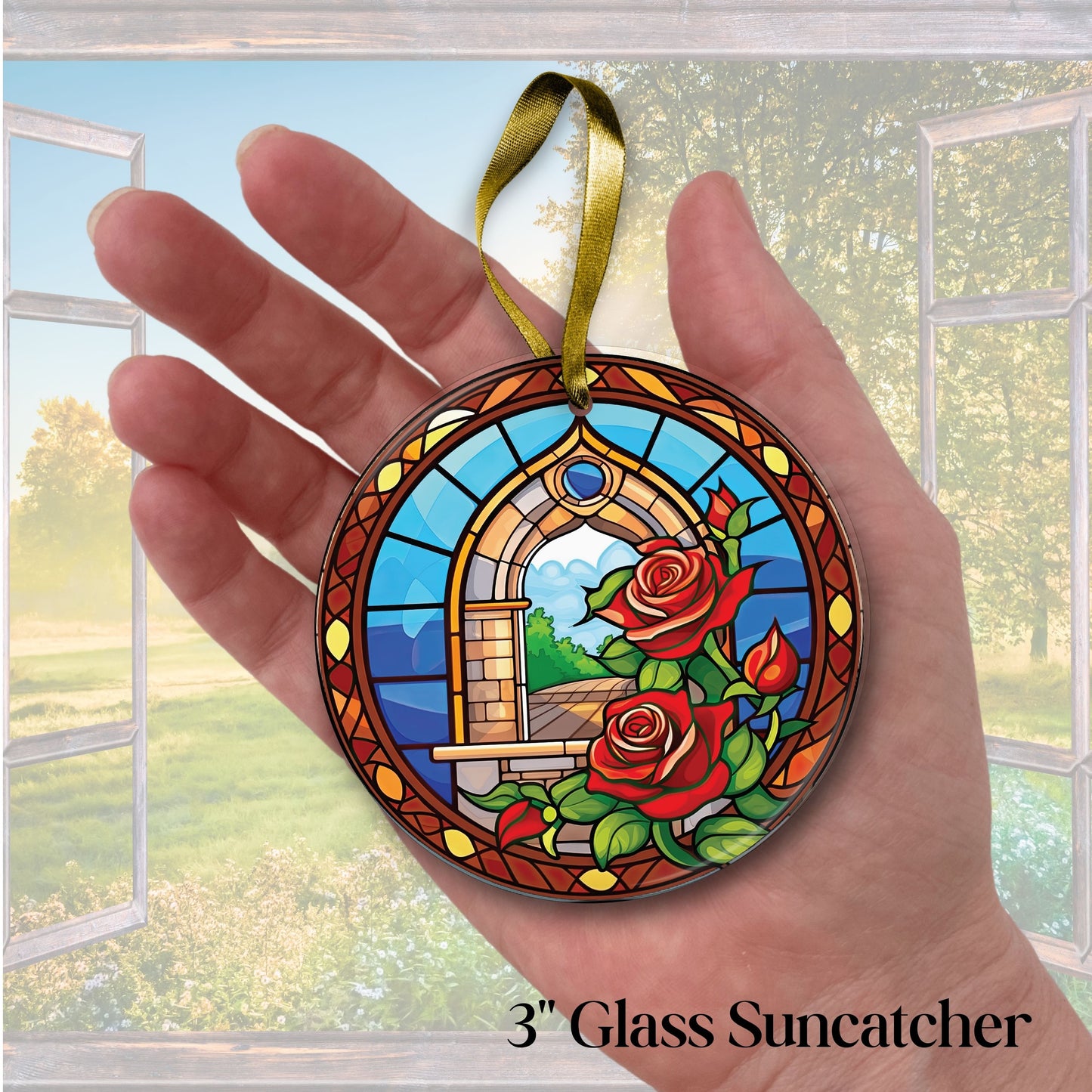 Mexican Roses Unique Glass Suncatcher Stained Glass 143-15