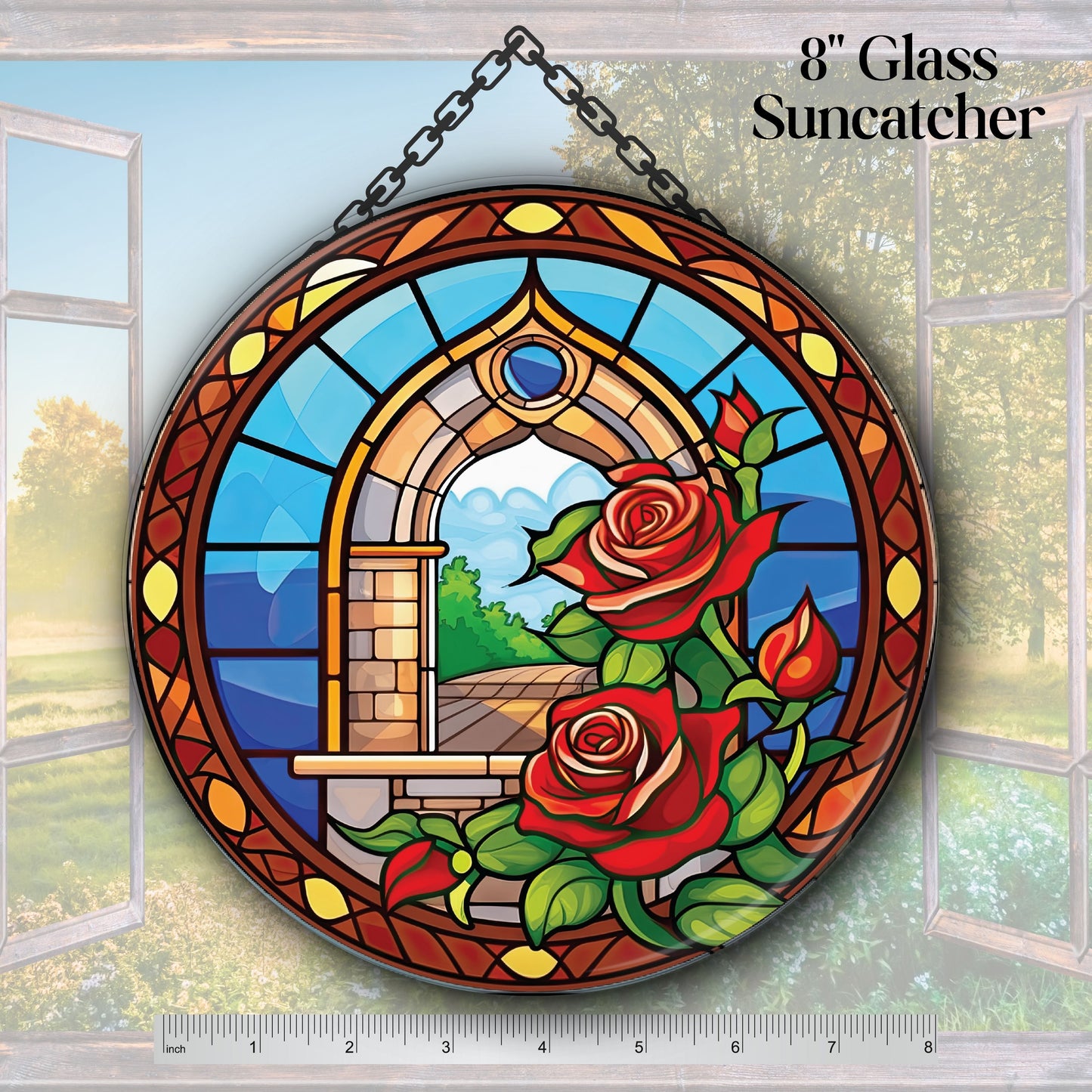 Mexican Roses Unique Glass Suncatcher Stained Glass 143-15