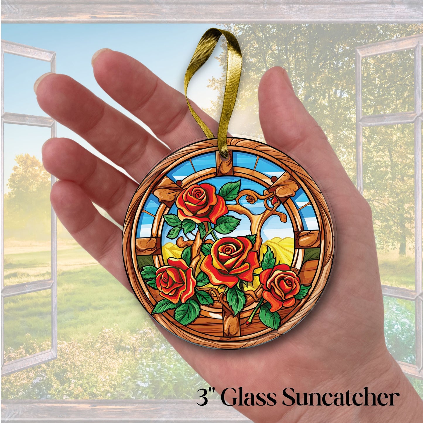 Mexican Roses Unique Glass Suncatcher Stained Glass 143-16