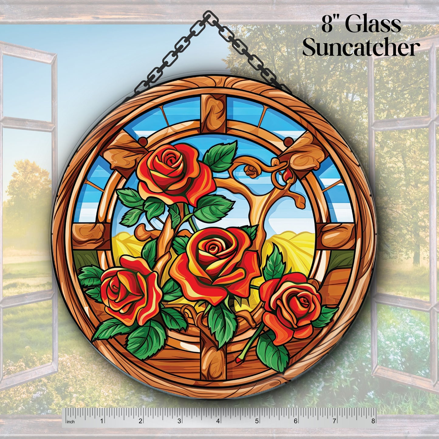 Mexican Roses Unique Glass Suncatcher Stained Glass 143-16