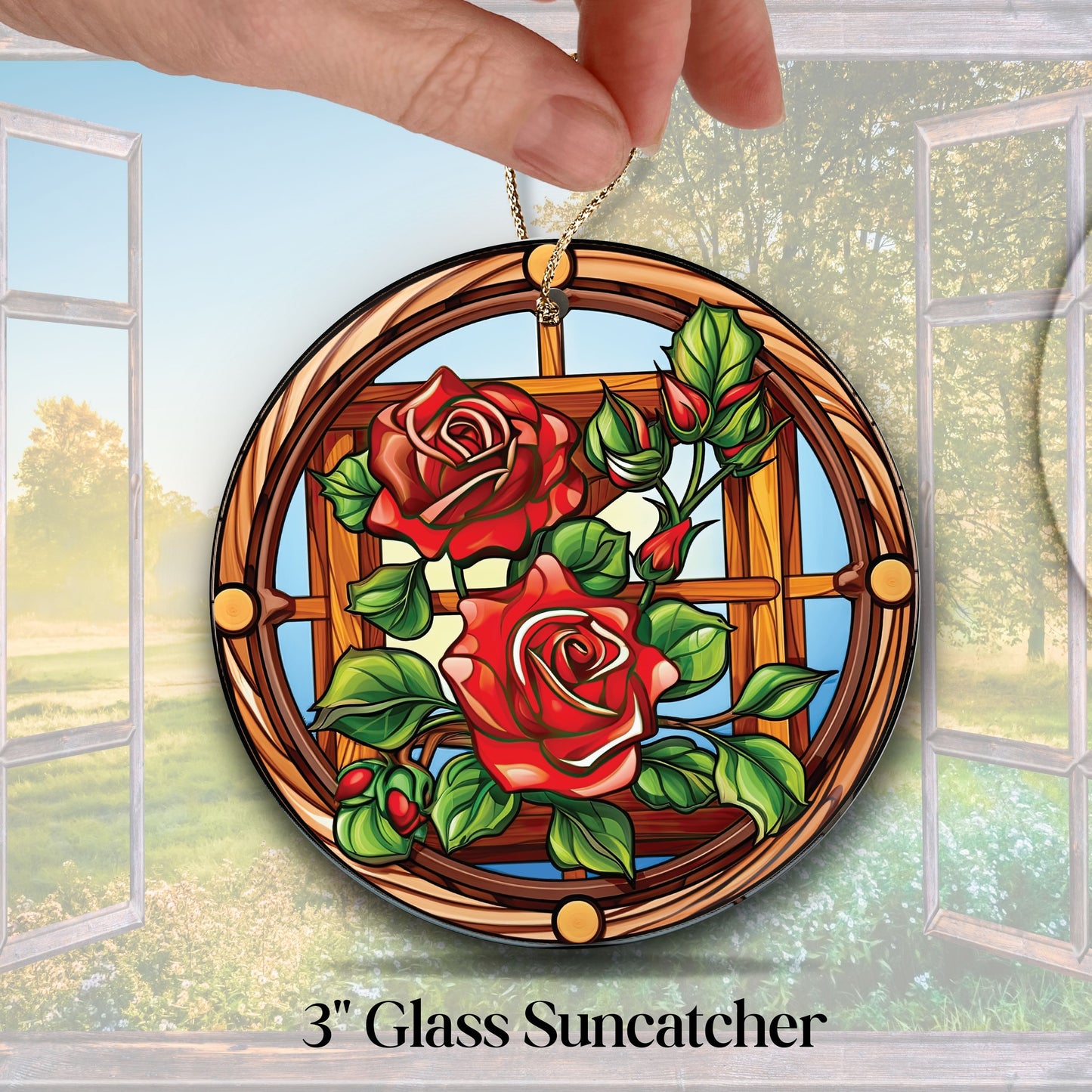 Mexican Roses Unique Glass Suncatcher Stained Glass 143-17