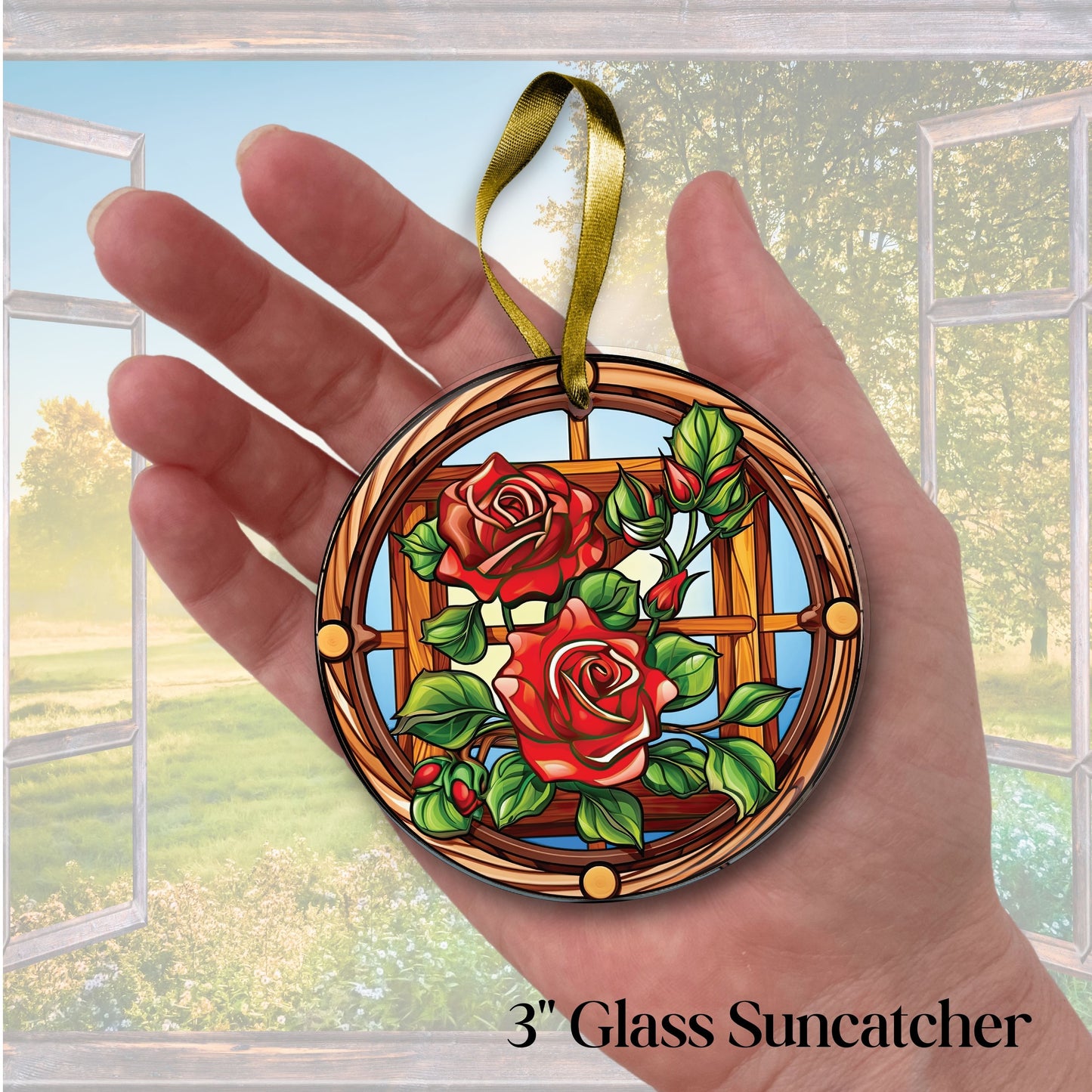 Mexican Roses Unique Glass Suncatcher Stained Glass 143-17