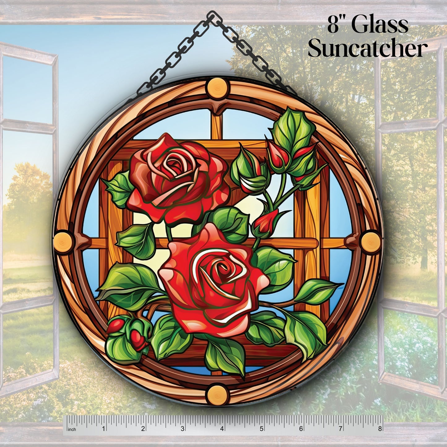 Mexican Roses Unique Glass Suncatcher Stained Glass 143-17