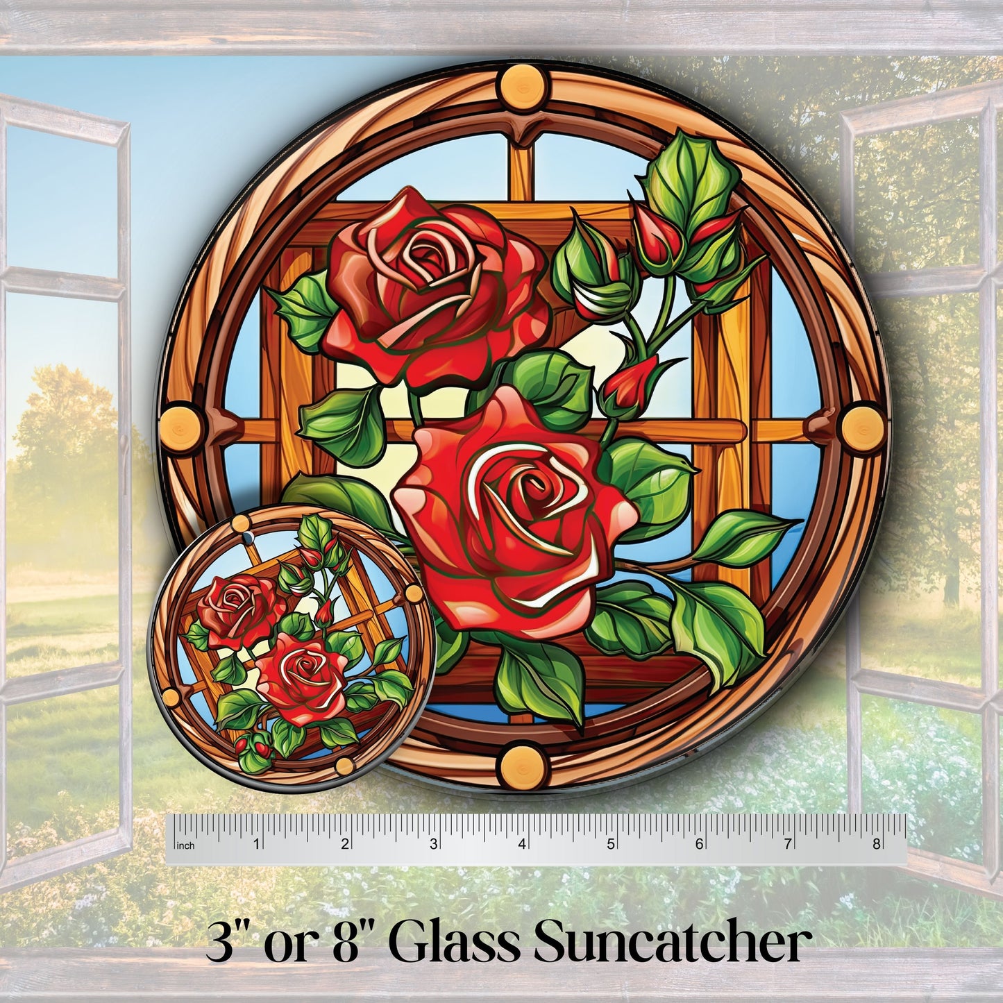 Mexican Roses Unique Glass Suncatcher Stained Glass 143-17