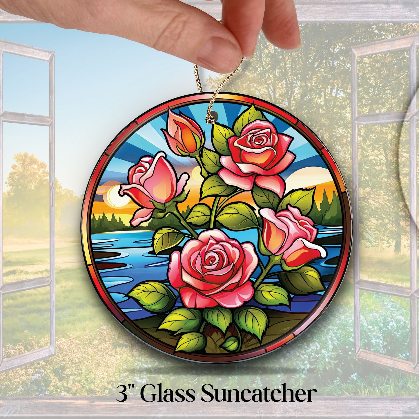 Mexican Roses Unique Glass Suncatcher Stained Glass 143-18