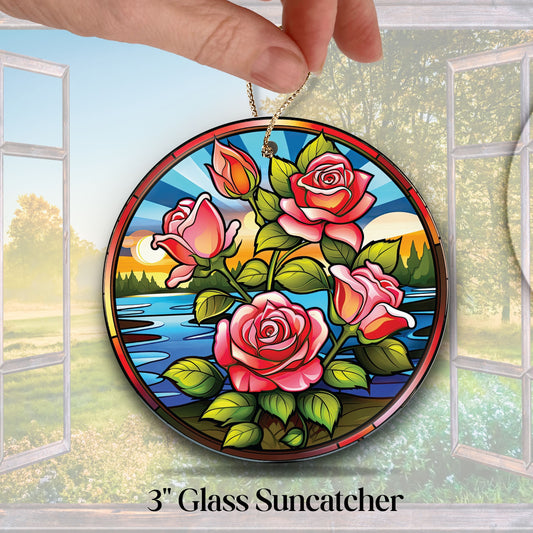 Mexican Roses Unique Glass Suncatcher Stained Glass 143-18