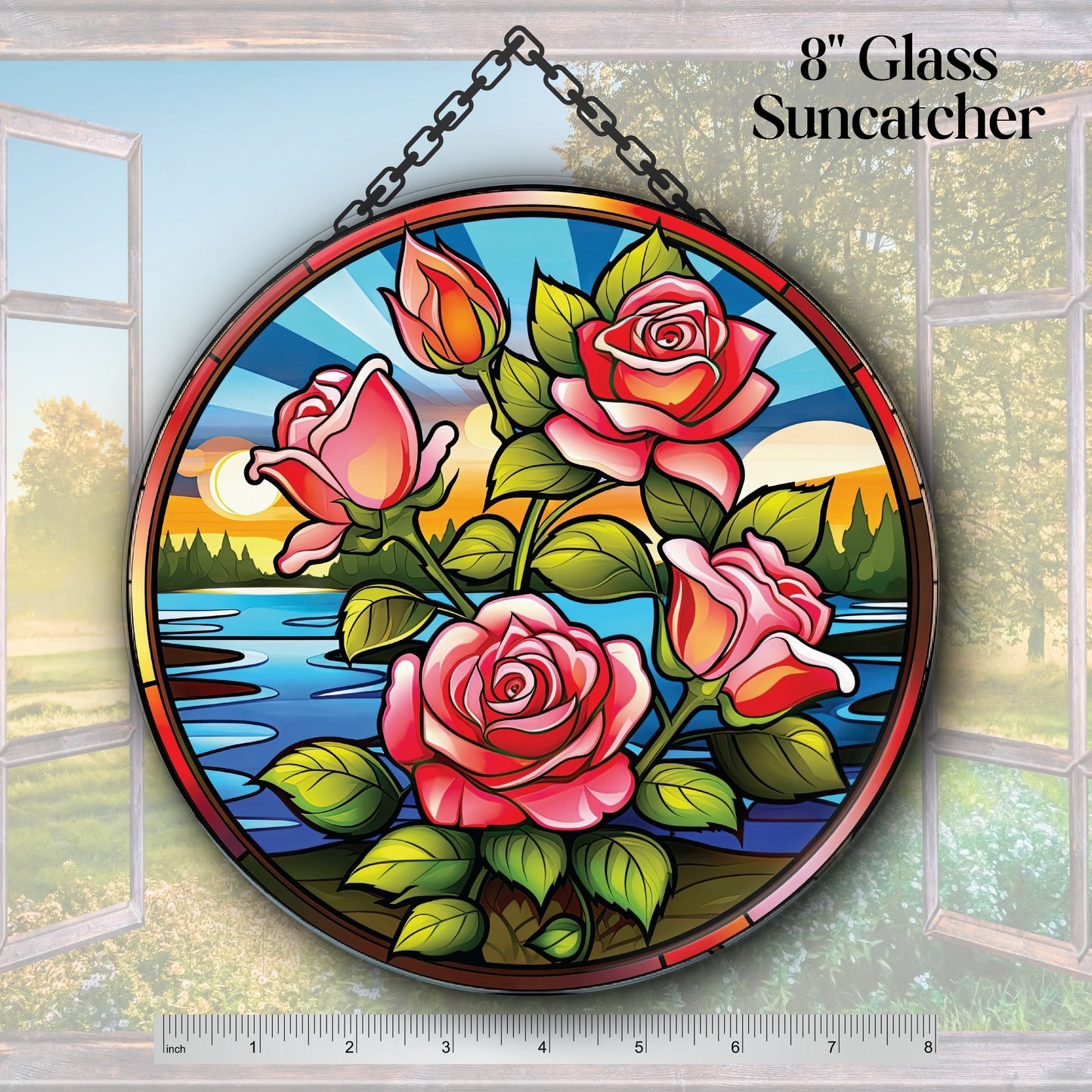Mexican Roses Unique Glass Suncatcher Stained Glass 143-18