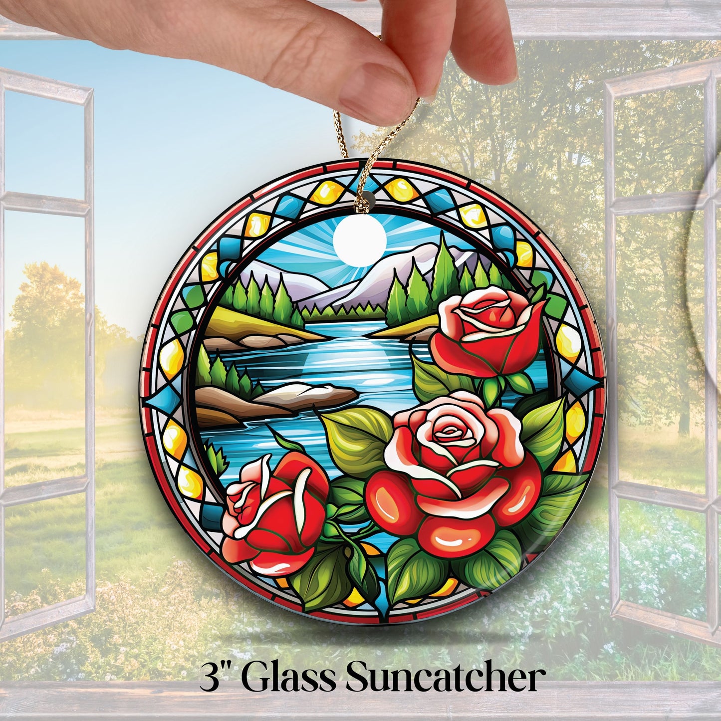 Mexican Roses Unique Glass Suncatcher Stained Glass 143-19
