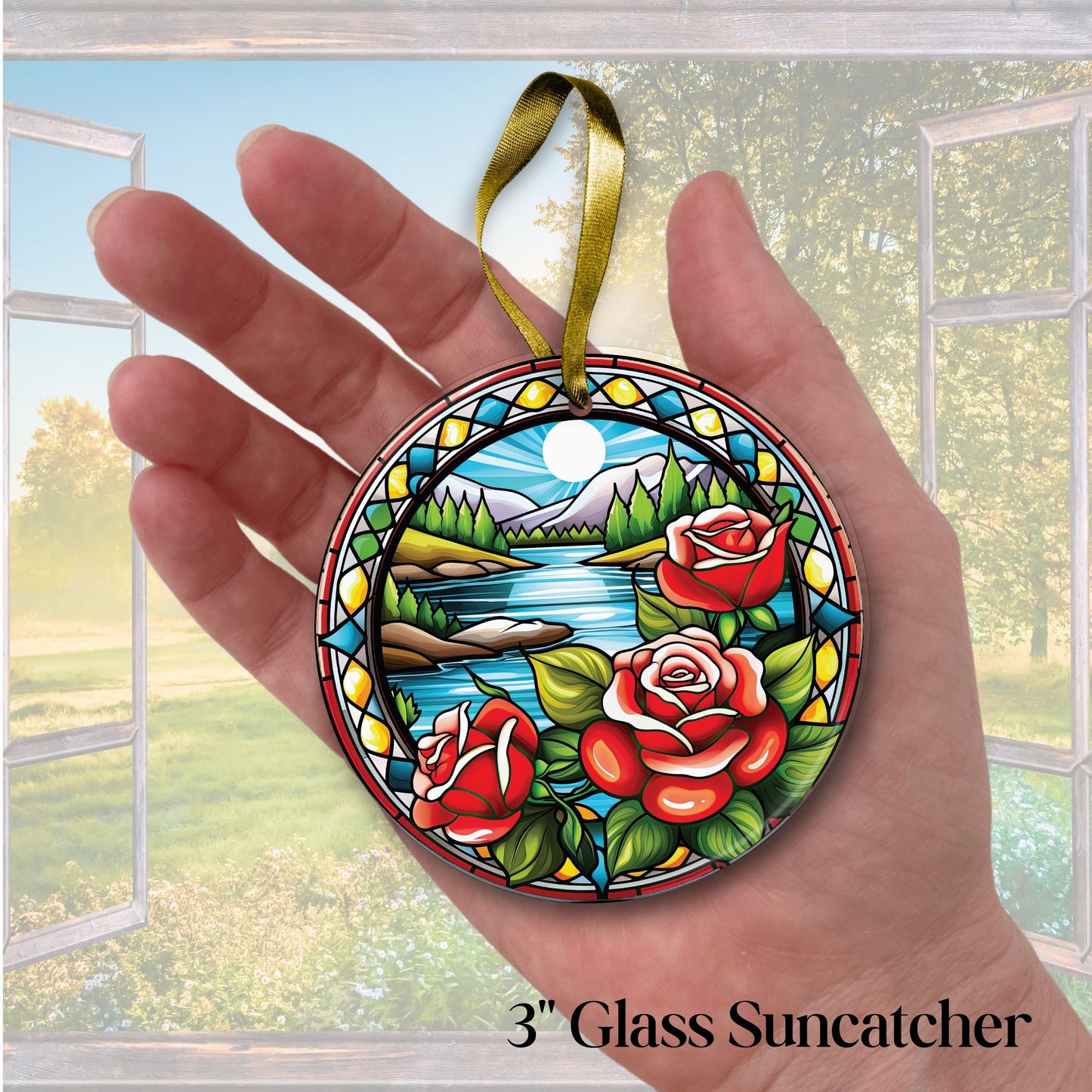 Mexican Roses Unique Glass Suncatcher Stained Glass 143-19