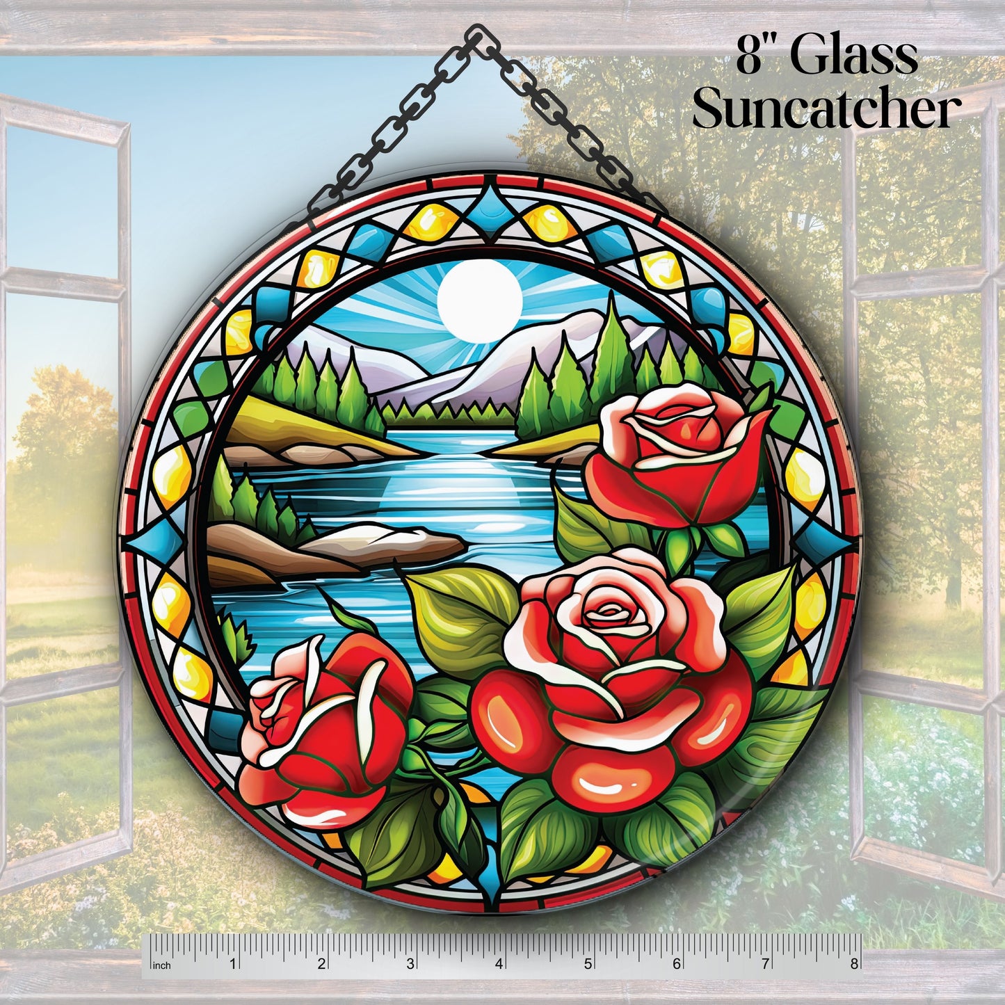 Mexican Roses Unique Glass Suncatcher Stained Glass 143-19