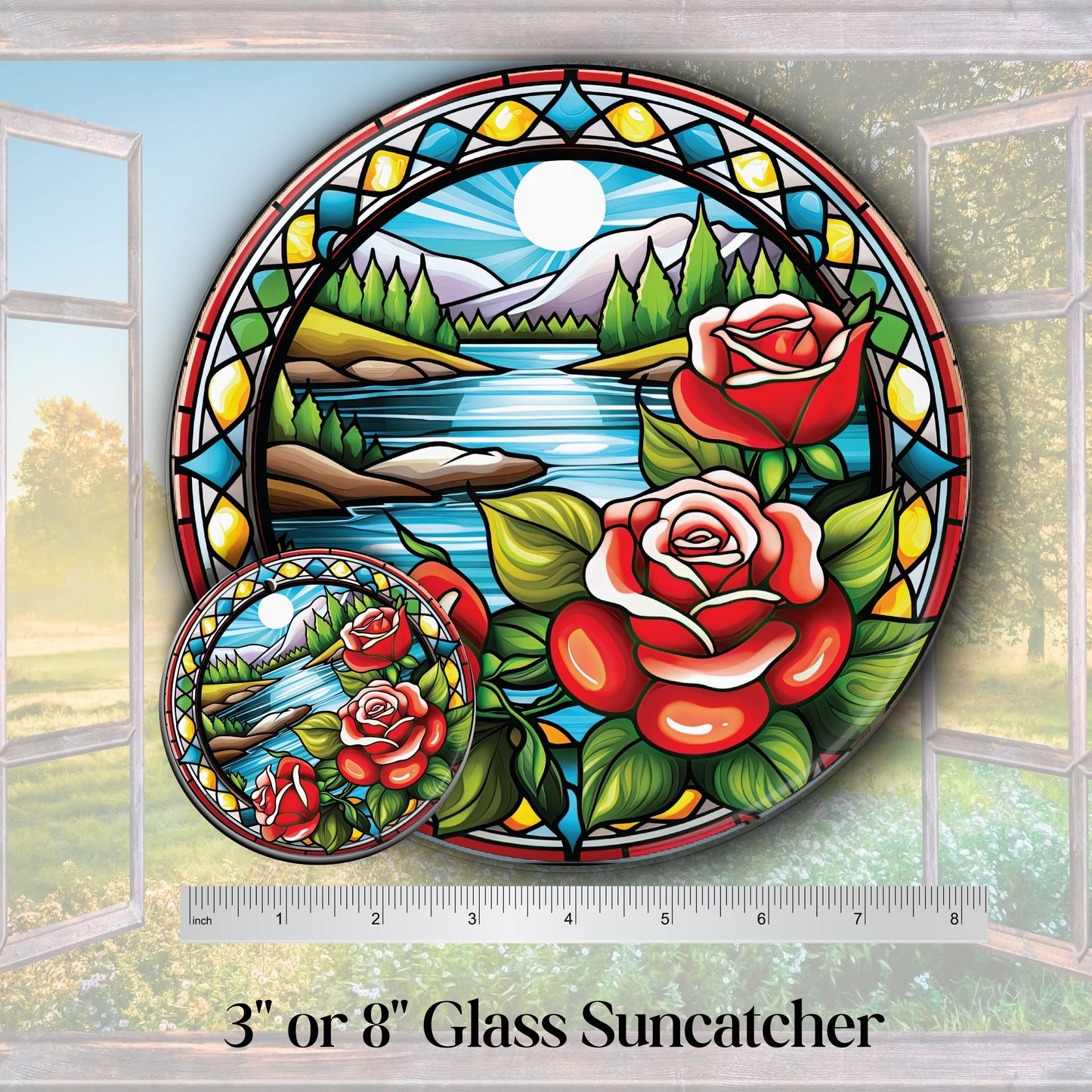 Mexican Roses Unique Glass Suncatcher Stained Glass 143-19