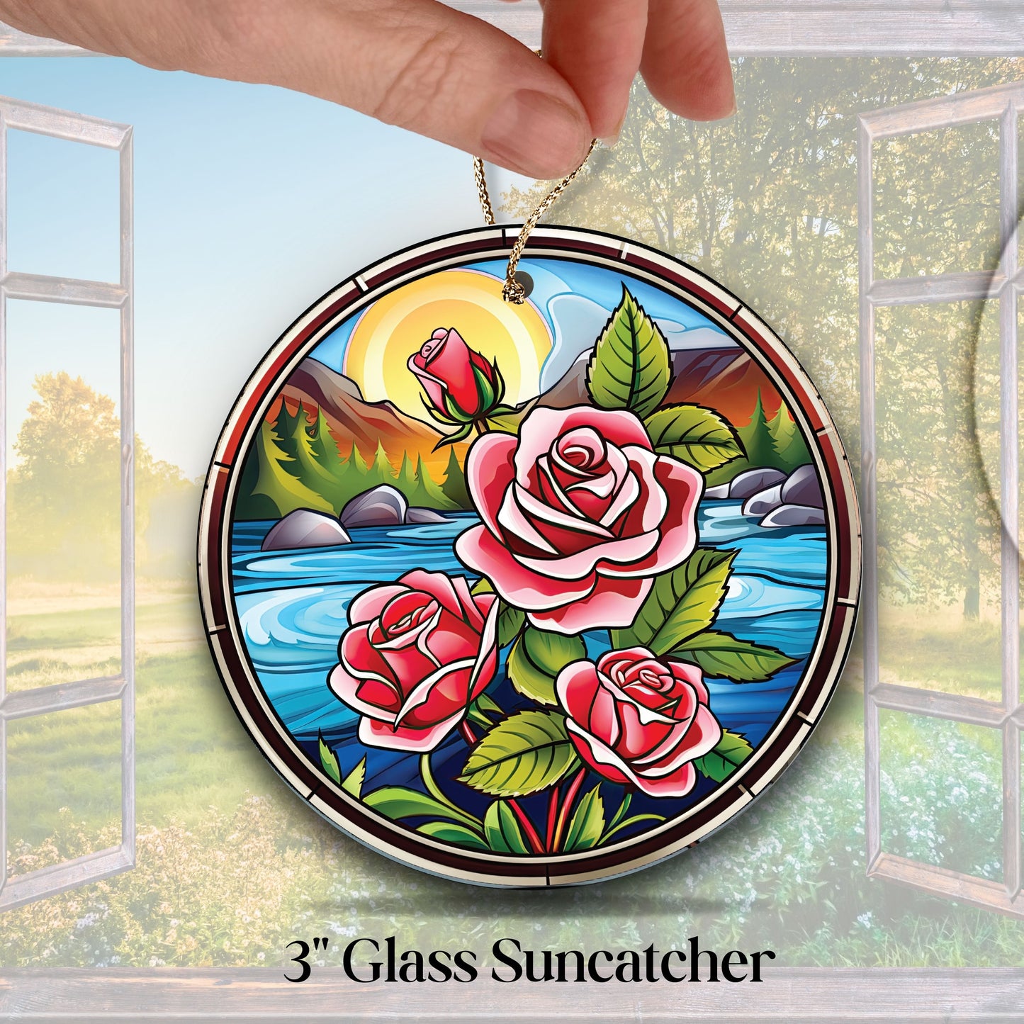 Mexican Roses Unique Glass Suncatcher Stained Glass 143-20