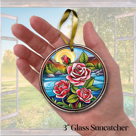 Mexican Roses Unique Glass Suncatcher Stained Glass 143-20