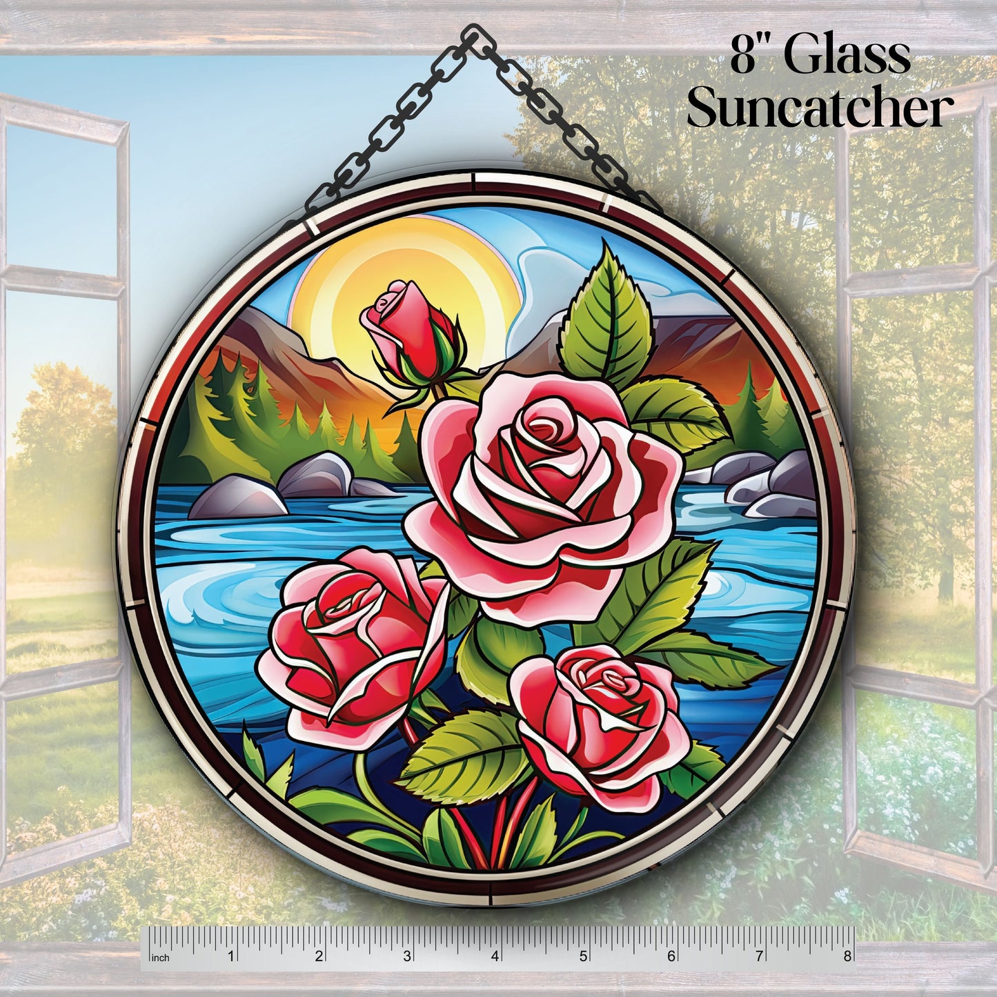 Mexican Roses Unique Glass Suncatcher Stained Glass 143-20