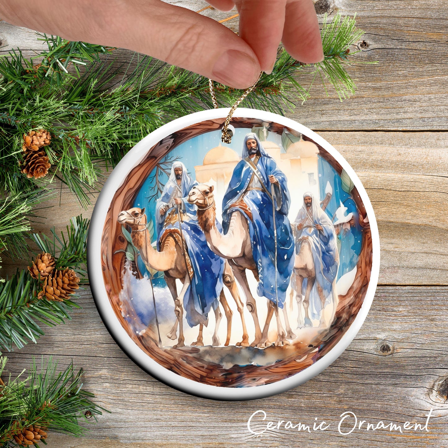 Christmas Nativity Ceramic Ornament 107 Bundle of 8 Ornaments