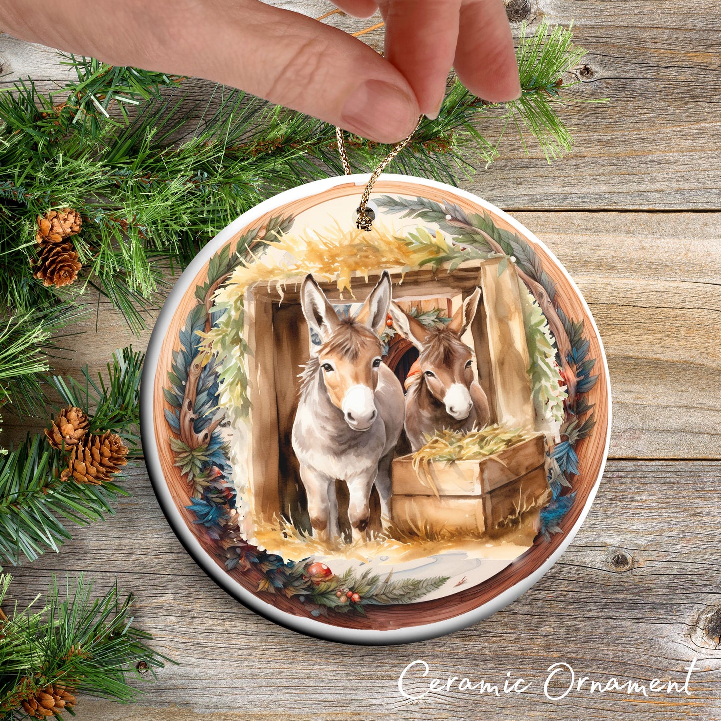 Christmas Nativity Ceramic Ornament 107 Bundle of 8 Ornaments