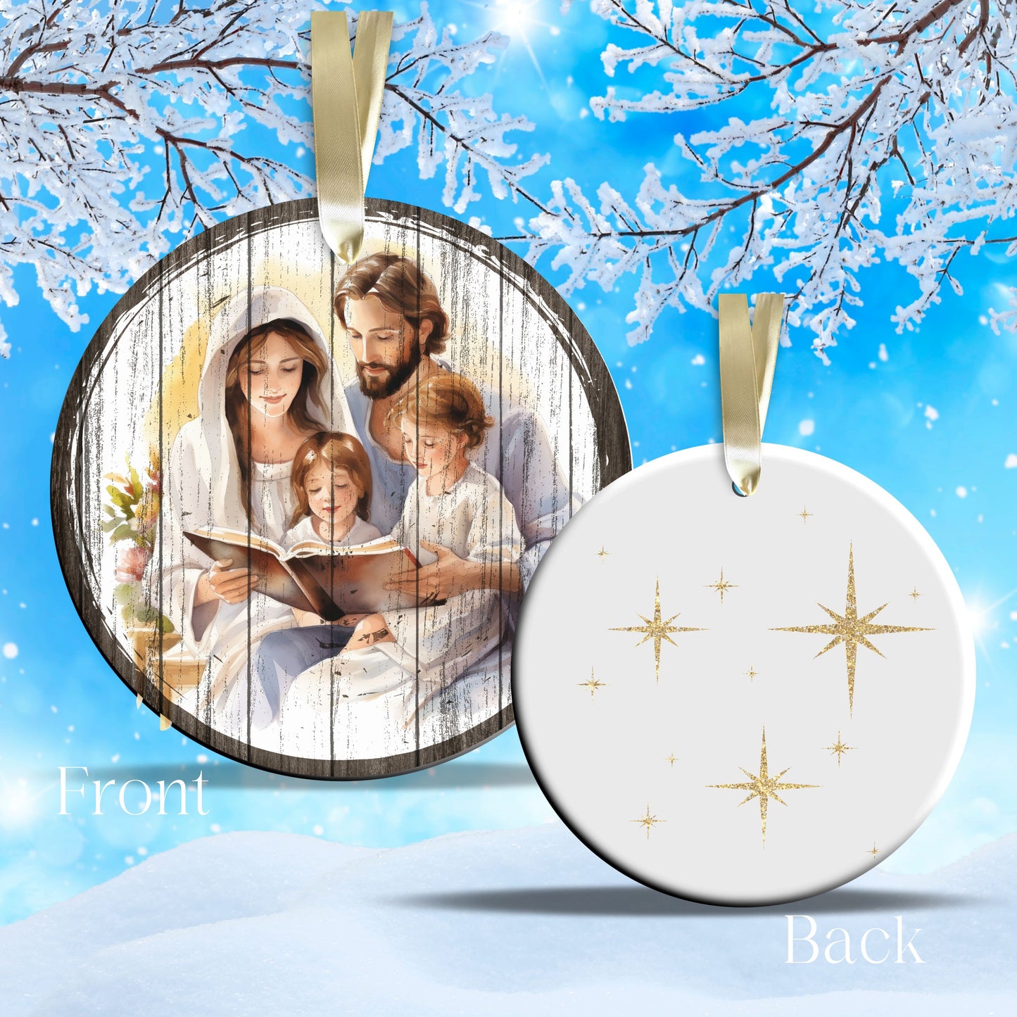 Christmas Nativity Ceramic Ornament 11-16 Family