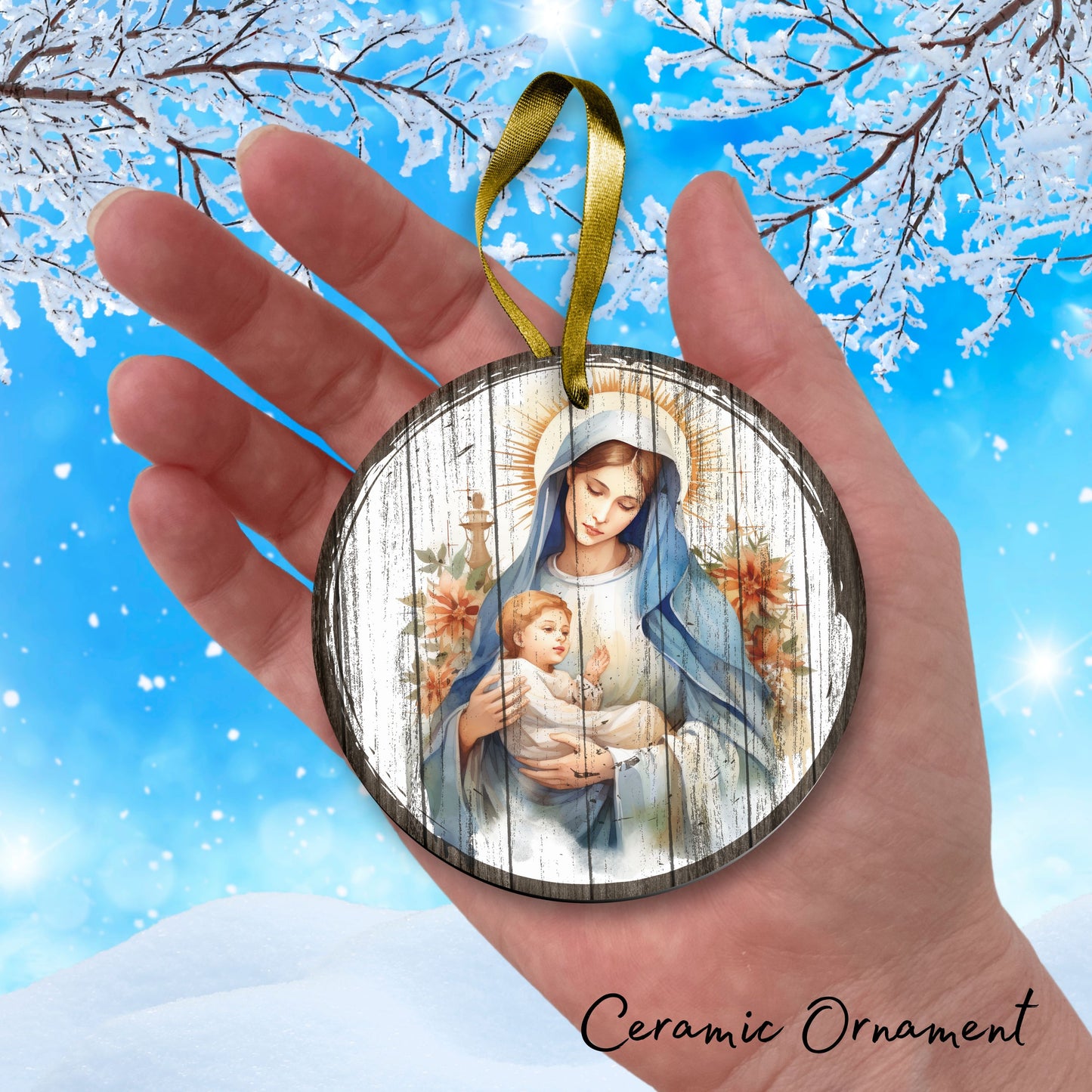 Christmas Nativity Ceramic Ornament 11-17