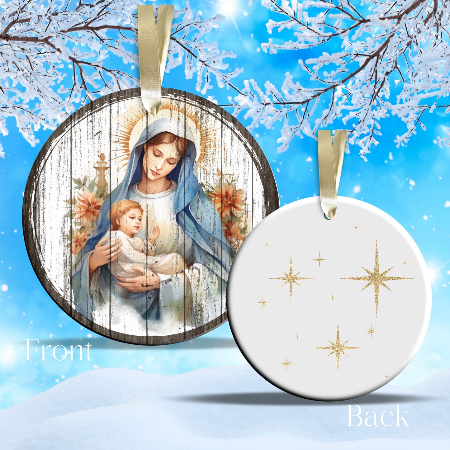 Christmas Nativity Ceramic Ornament 11-17