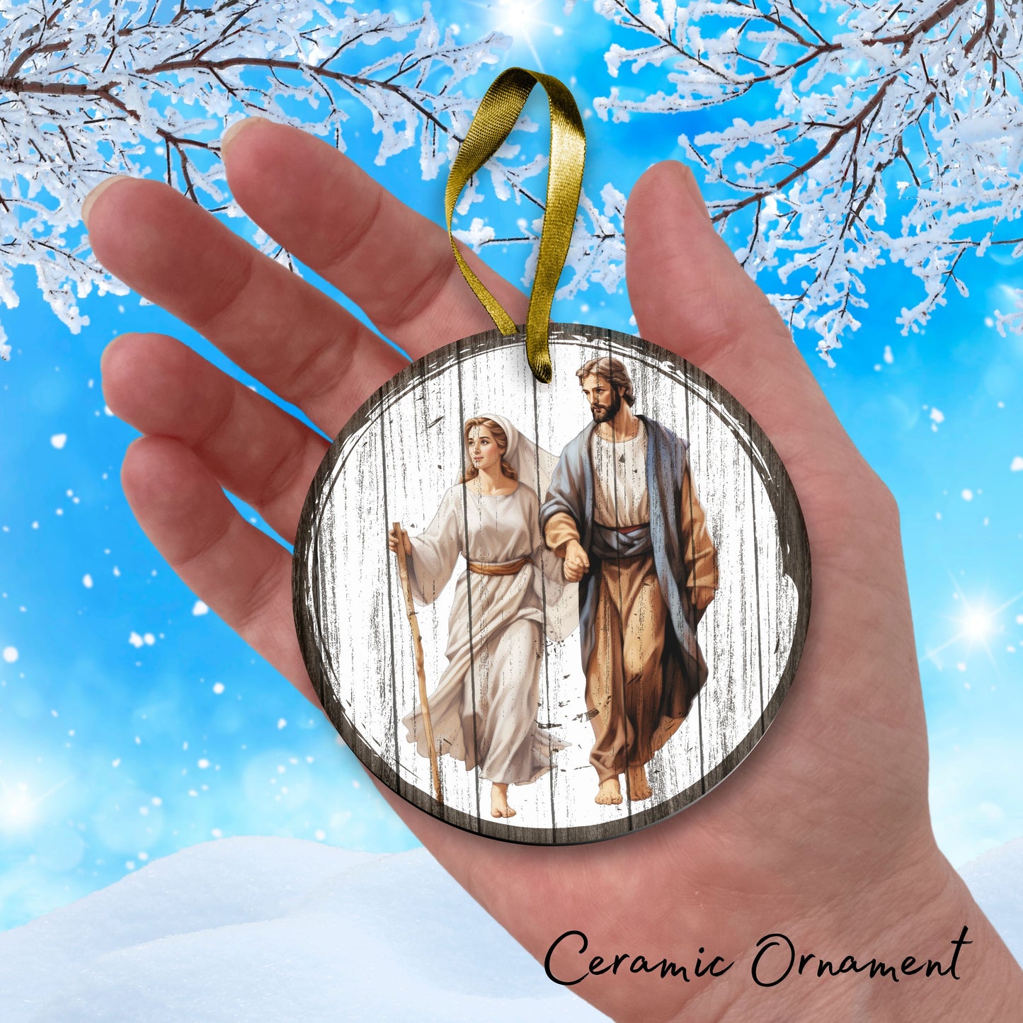 Christmas Nativity Ceramic Ornament 11-21 Mary Joseph