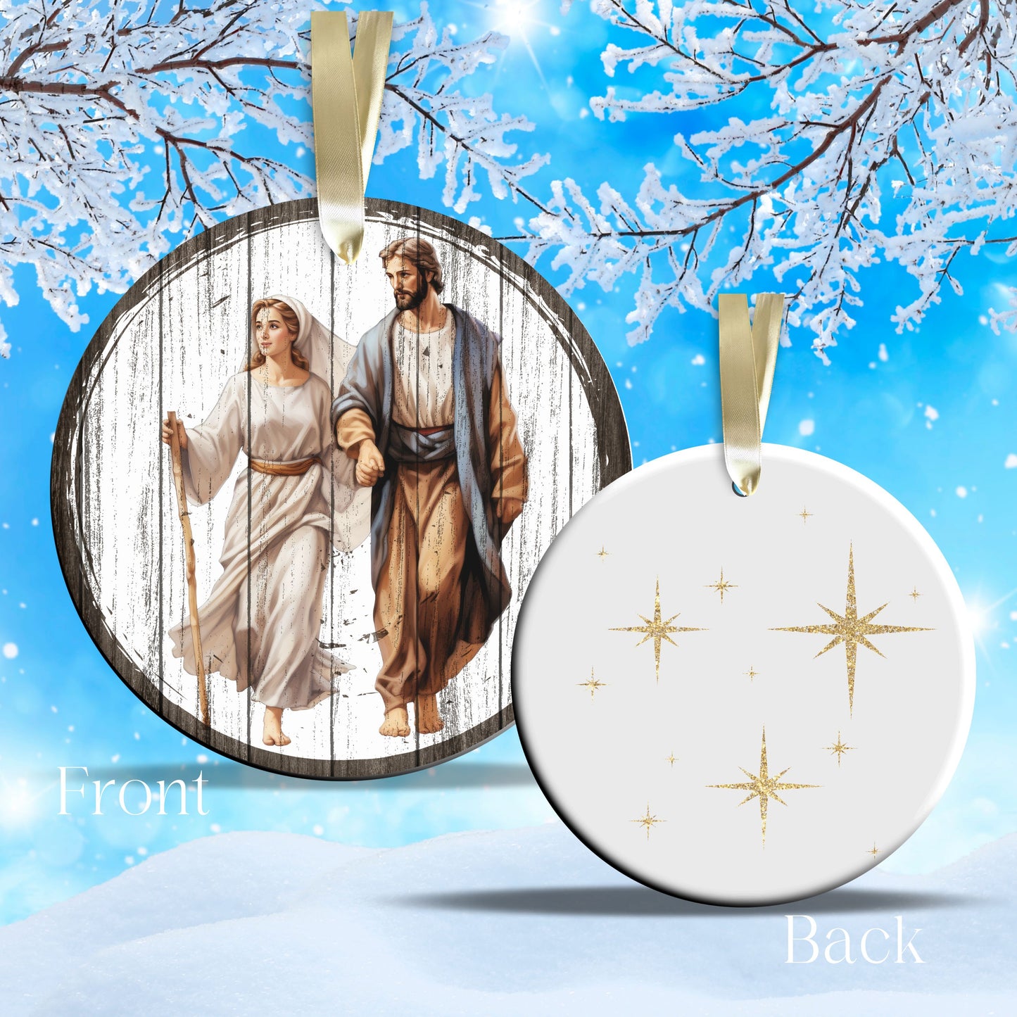 Christmas Nativity Ceramic Ornament 11-21 Mary Joseph