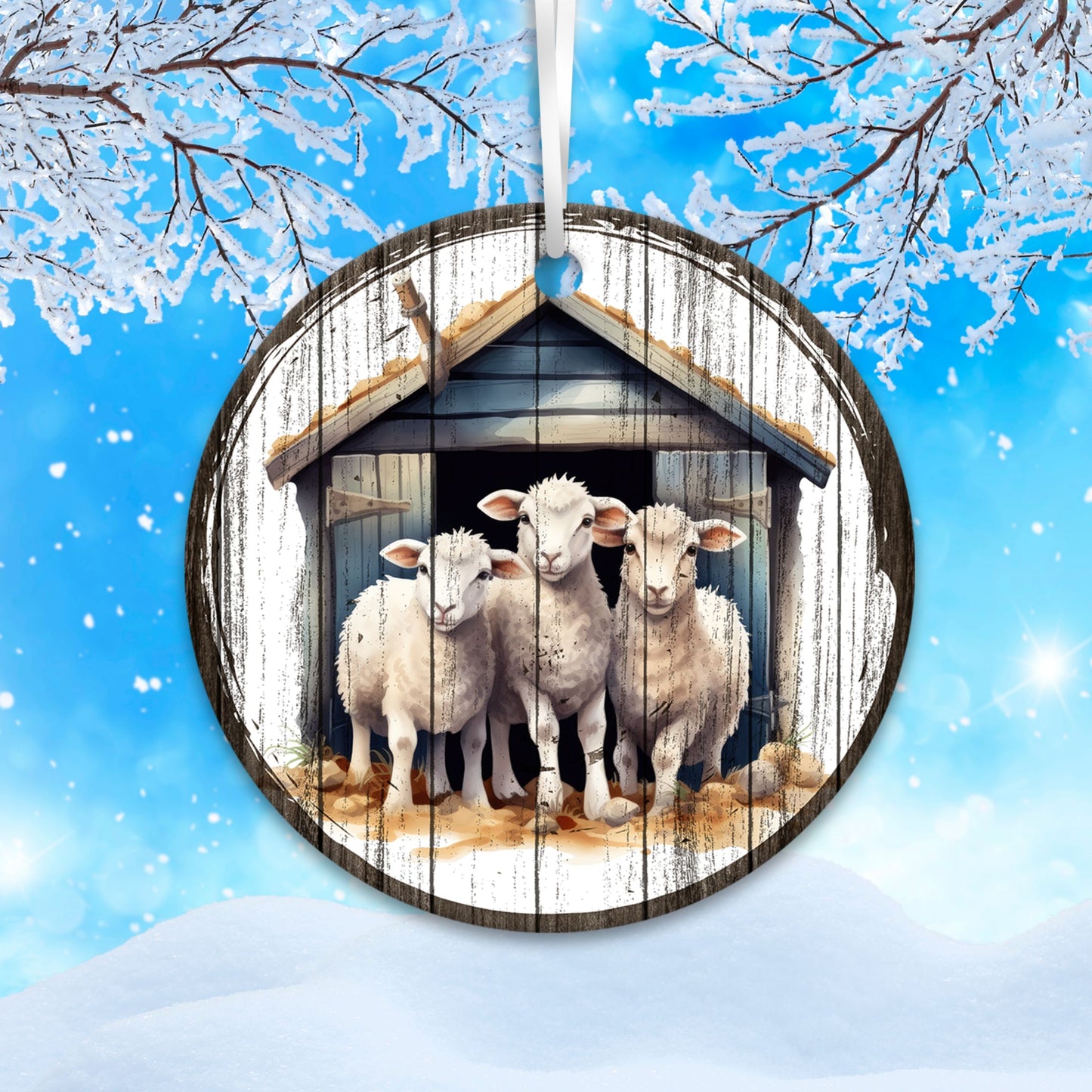 Christmas Nativity Ceramic Ornament 11-22 Sheep