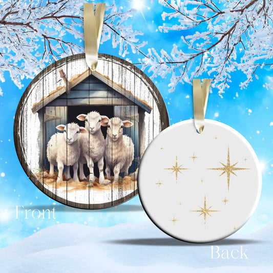 Christmas Nativity Ceramic Ornament 11-22 Sheep