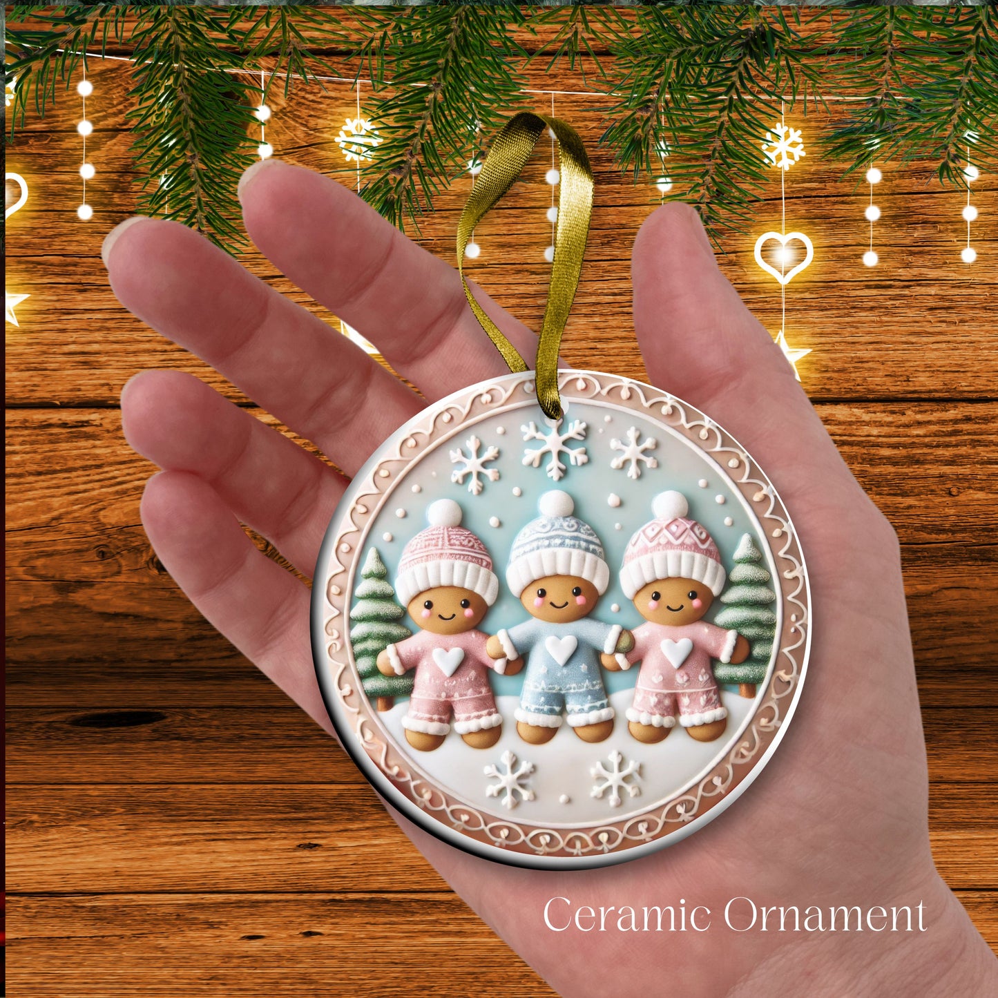 Pastel Nursery Babys First Christmas Ceramic Ornament Bauble 56-17