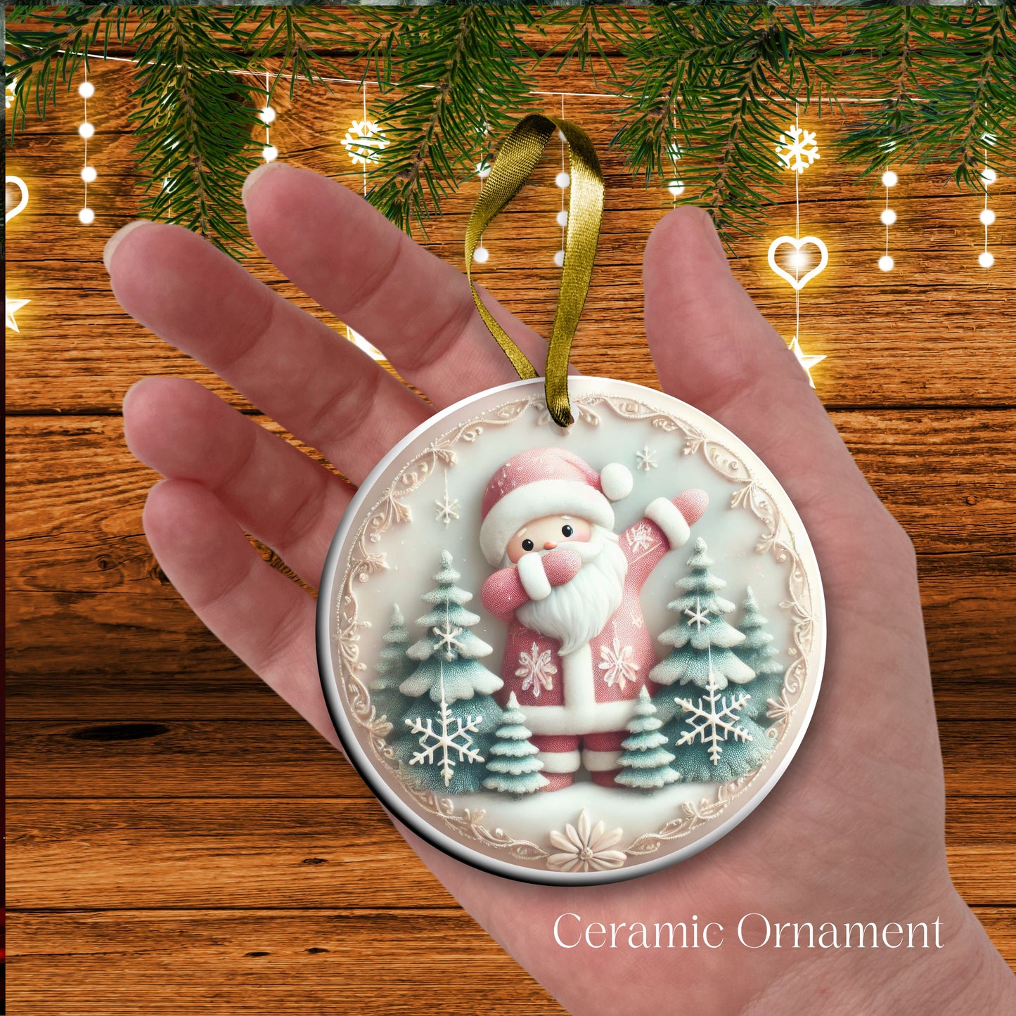 Pastel Nursery Babys First Christmas Ceramic Ornament Bauble 56-19