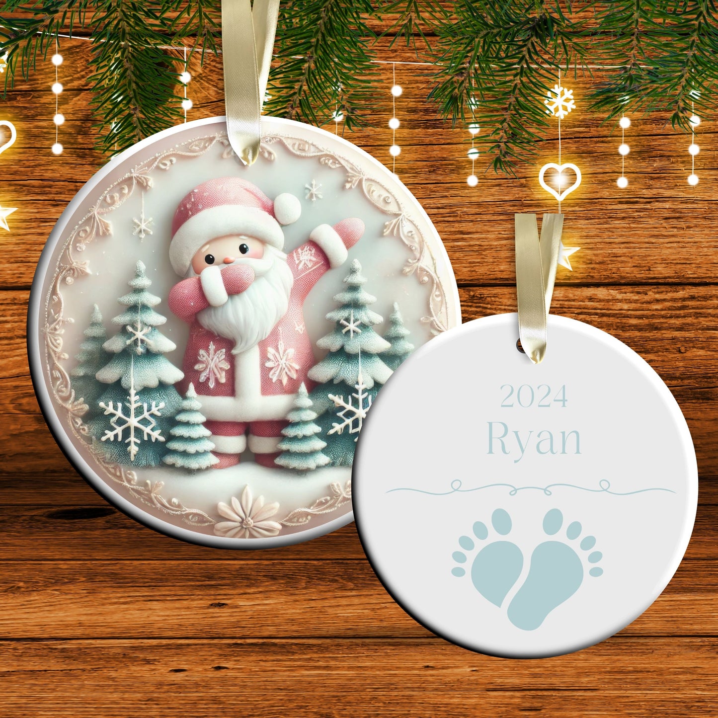 Pastel Nursery Babys First Christmas Ceramic Ornament Bauble 56-19