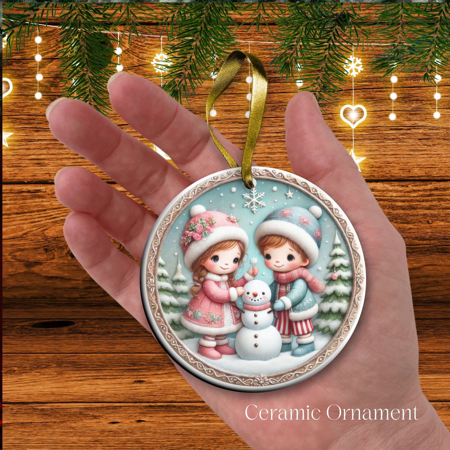 Pastel Nursery Babys First Christmas Ceramic Ornament Bauble 56-02