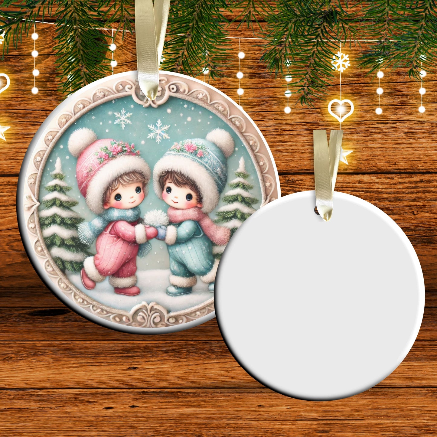 Pastel Nursery Babys First Christmas Ceramic Ornament Bauble 56-03