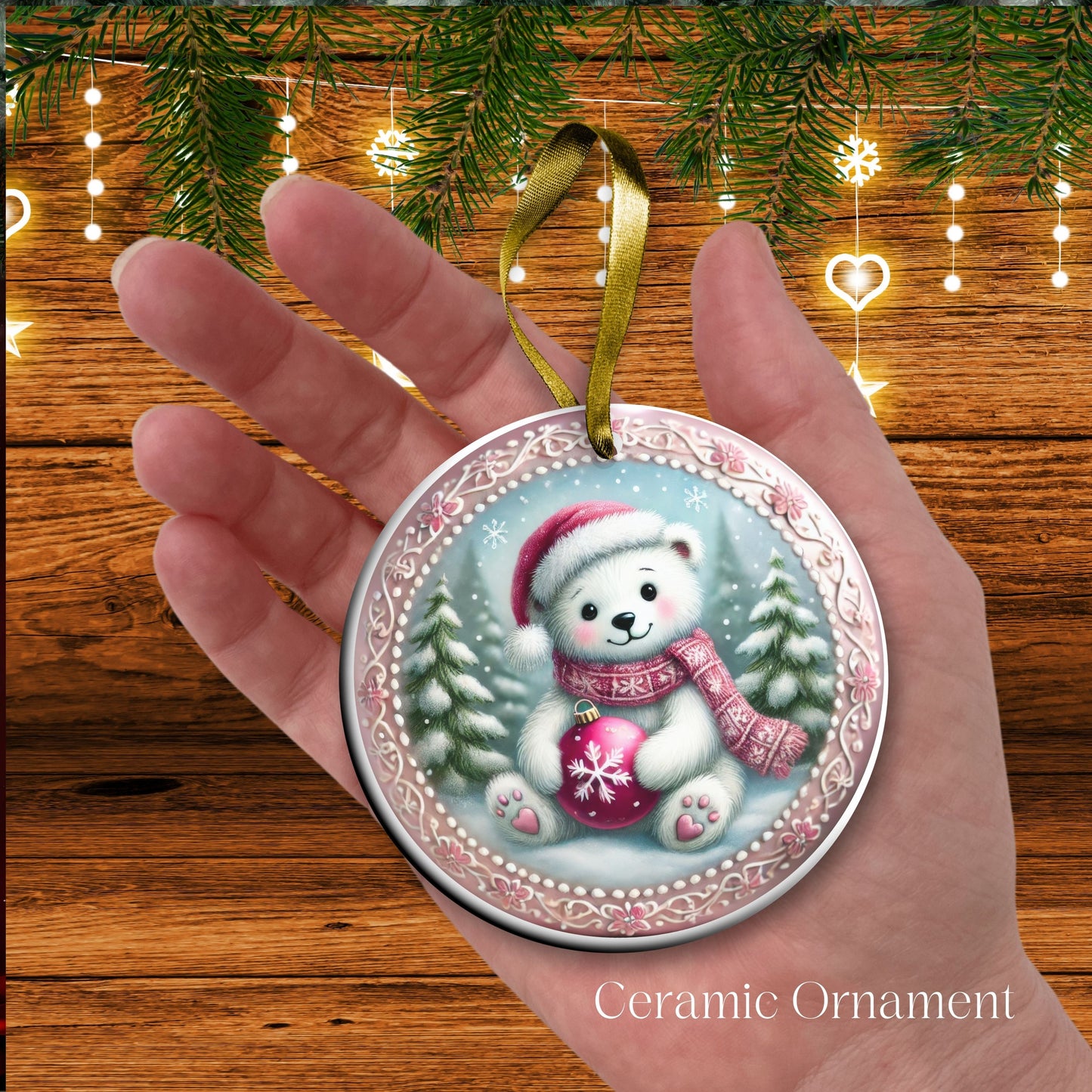 Pastel Nursery Babys First Christmas Ceramic Ornament Bauble 56-09