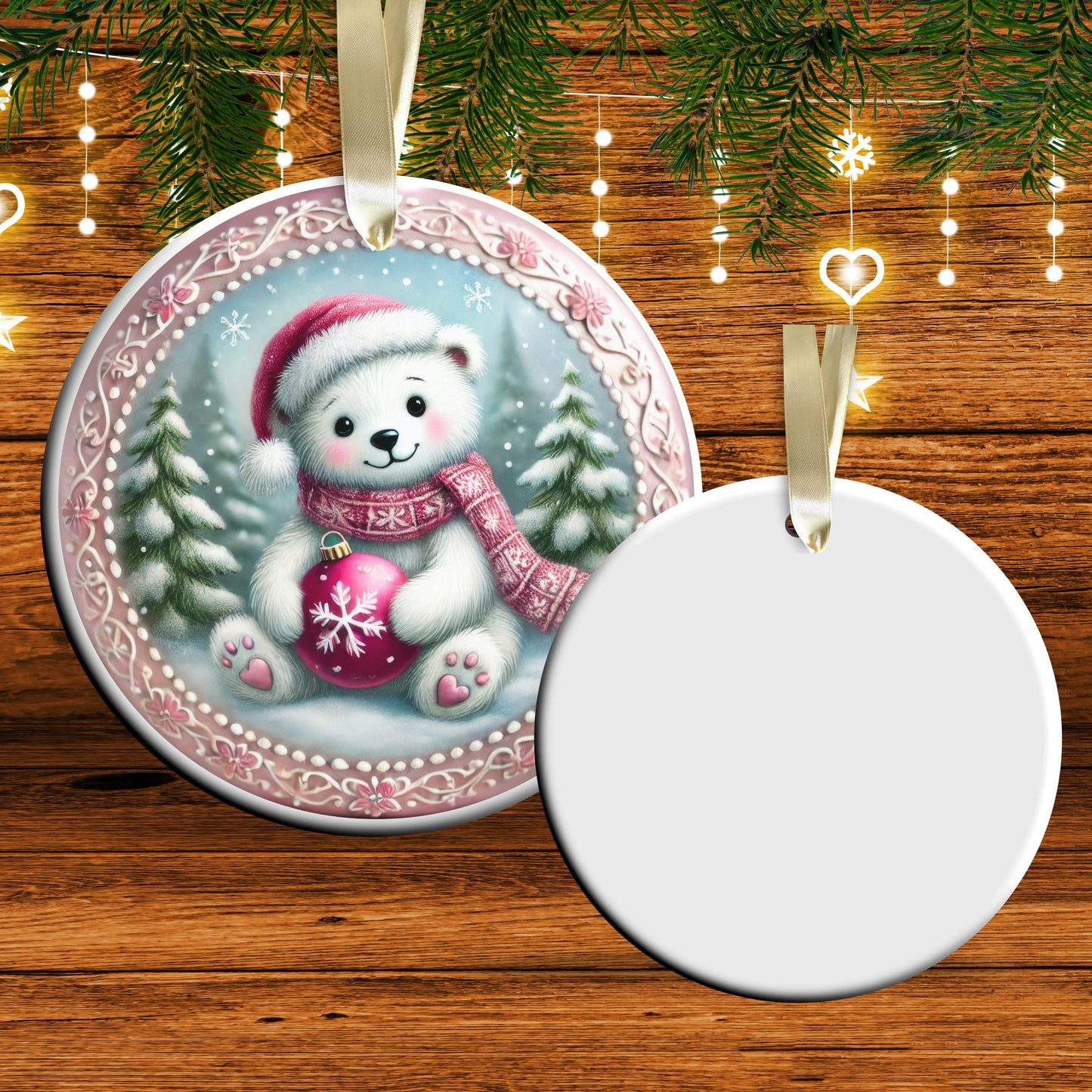 Pastel Nursery Babys First Christmas Ceramic Ornament Bauble 56-09