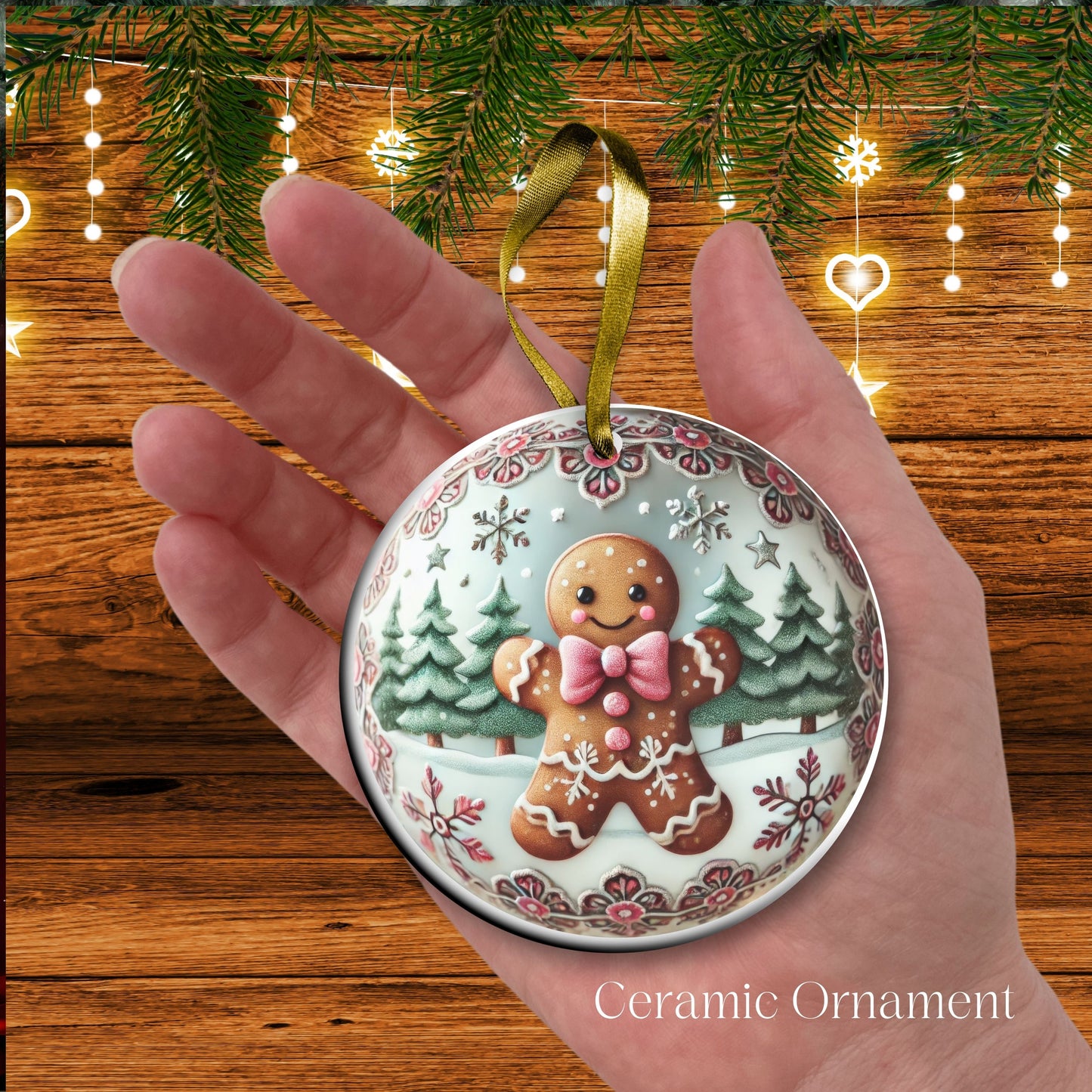 Pastel Nursery Babys First Christmas Ceramic Ornament Bauble 56-11