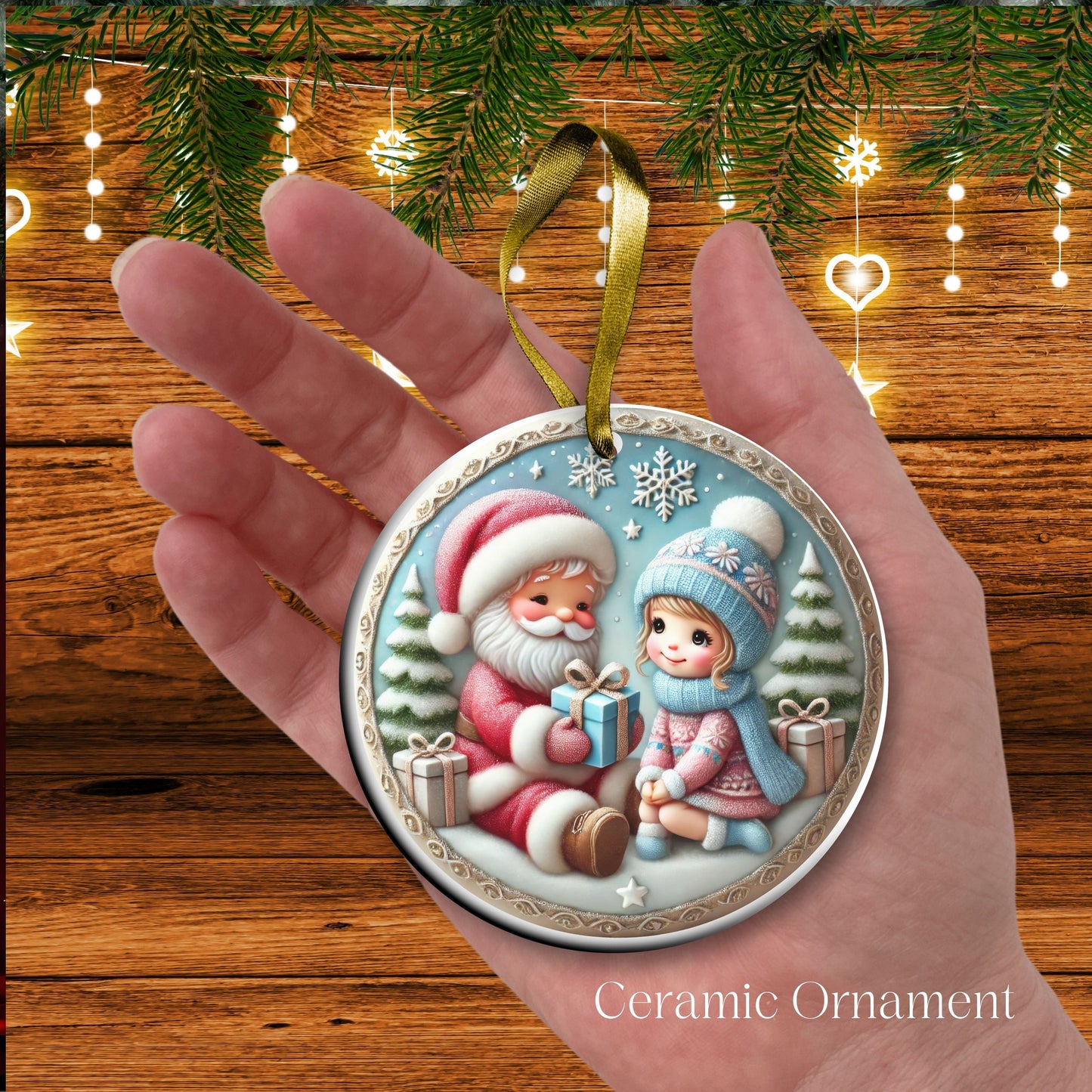 Pastel Nursery Babys First Christmas Ceramic Ornament Bauble 56-12