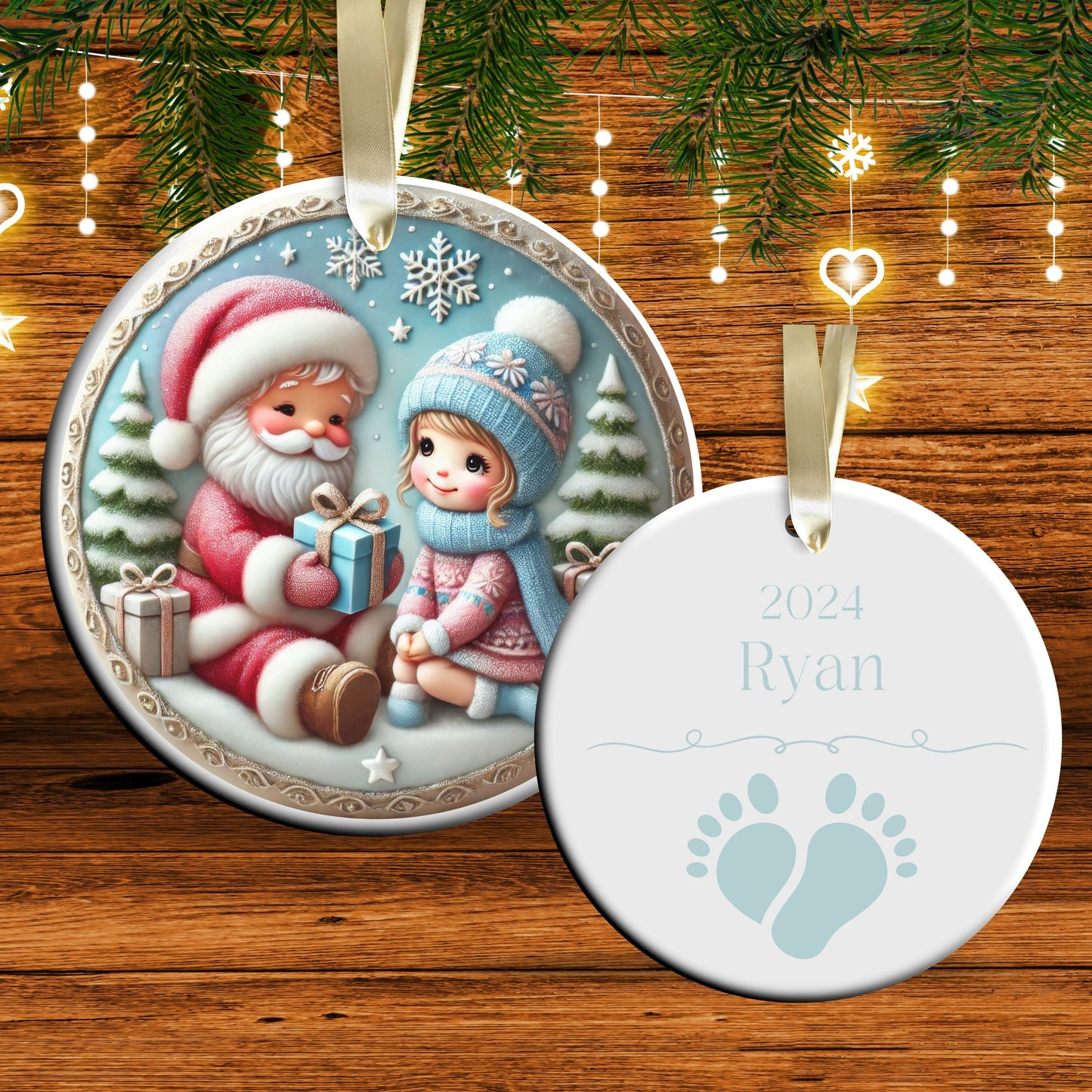 Pastel Nursery Babys First Christmas Ceramic Ornament Bauble 56-12