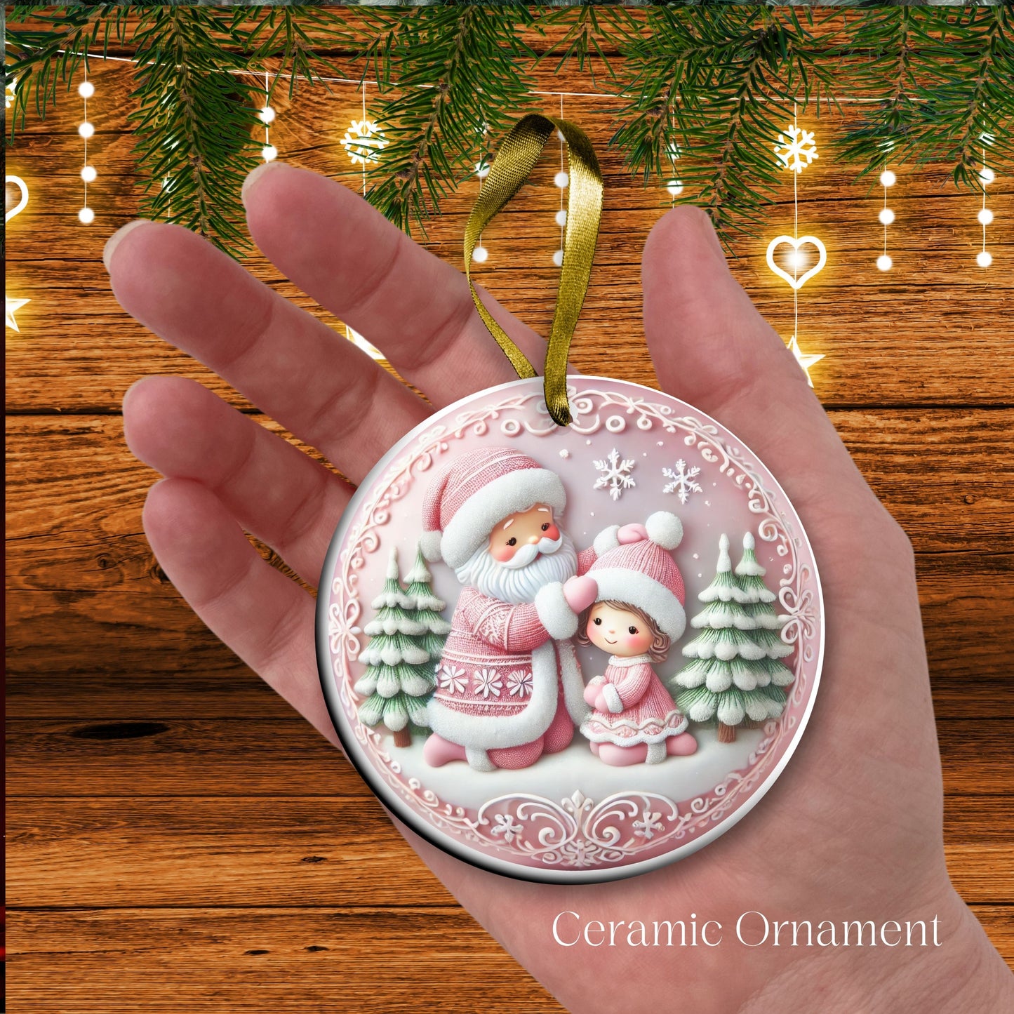 Pastel Nursery Babys First Christmas Ceramic Ornament Bauble 56-14